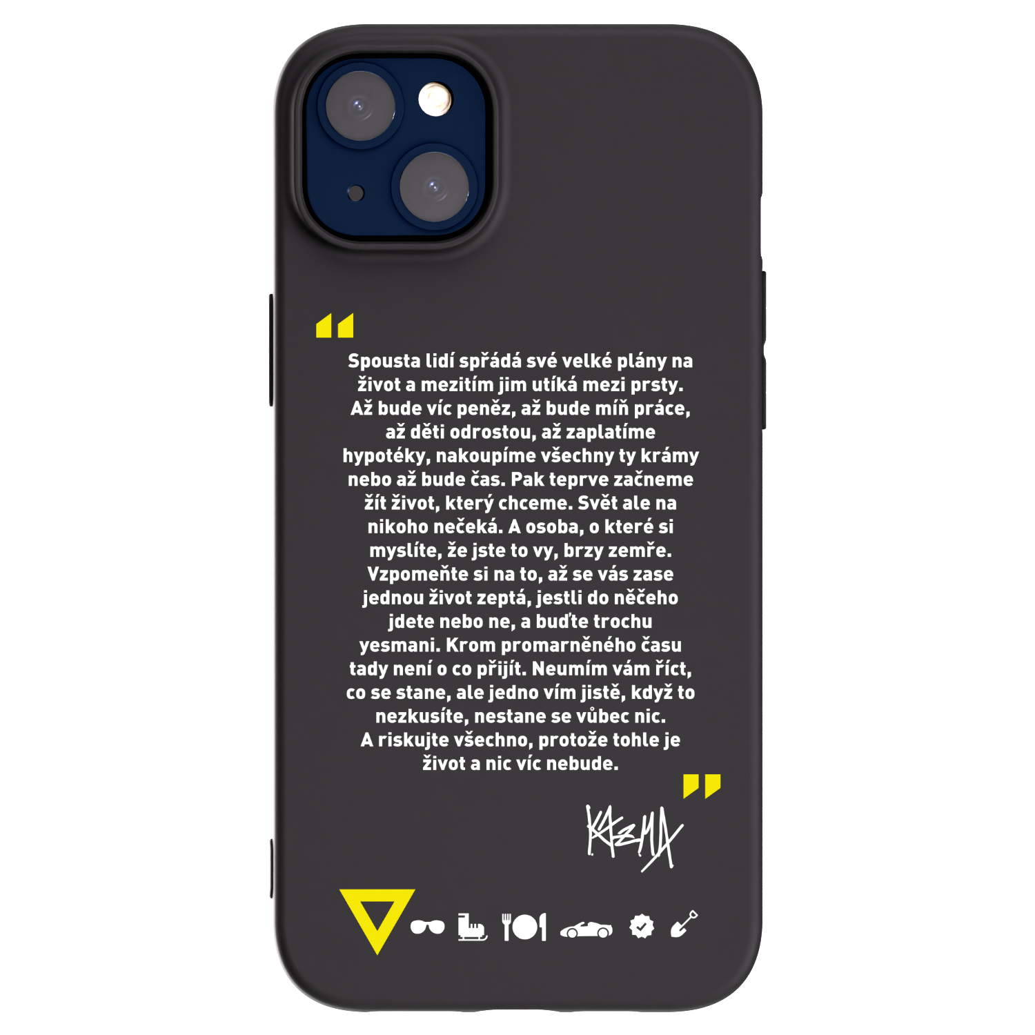 Picasee silikónový čierny obal pre Apple iPhone 14 Plus - Kazma - BUĎTE TROCHU YESMANI