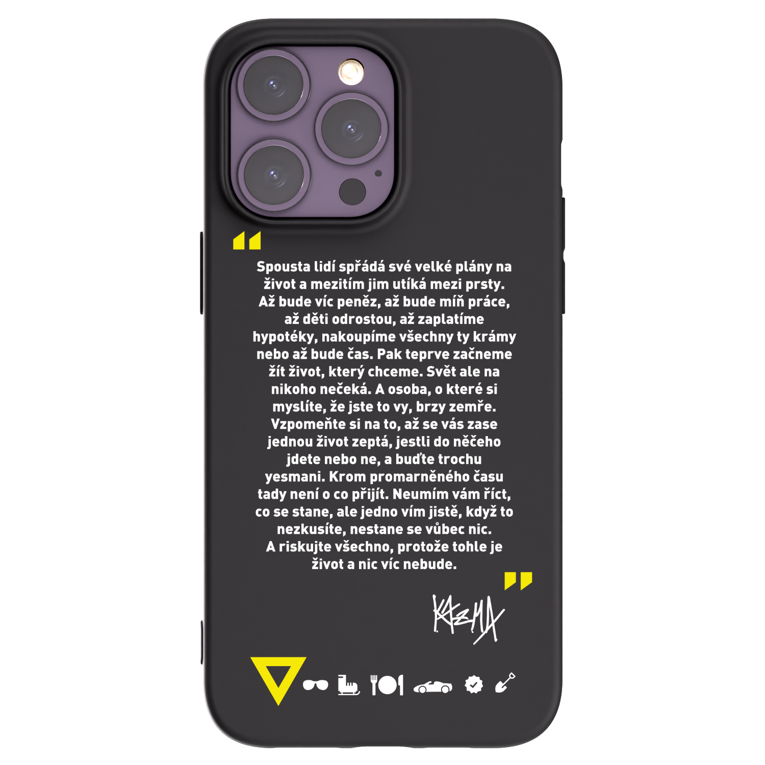 Picasee silikónový čierny obal pre Apple iPhone 14 Pro Max - Kazma - BUĎTE TROCHU YESMANI