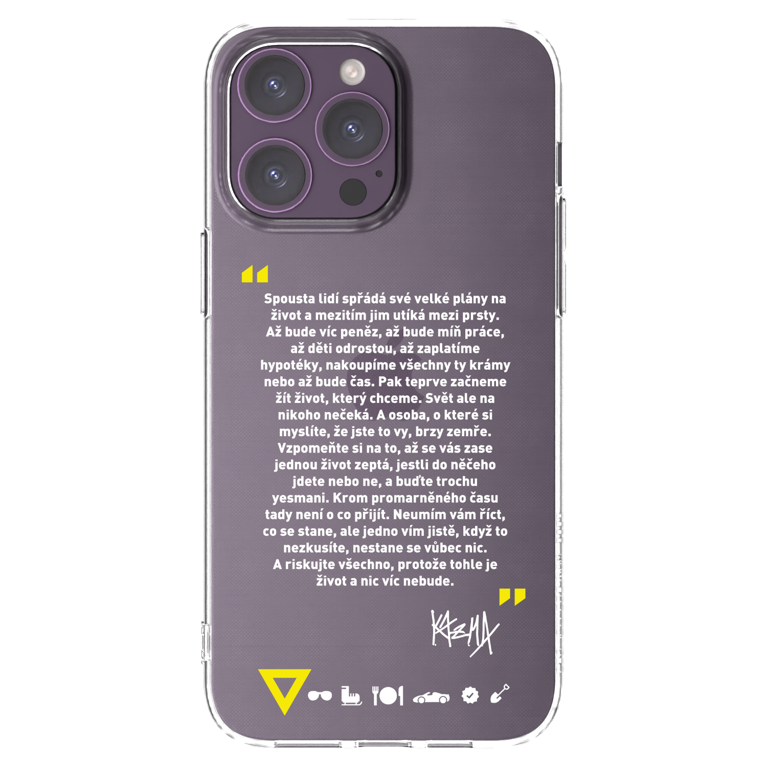 Picasee silikónový prehľadný obal pre Apple iPhone 14 Pro Max - Kazma - BUĎTE TROCHU YESMANI