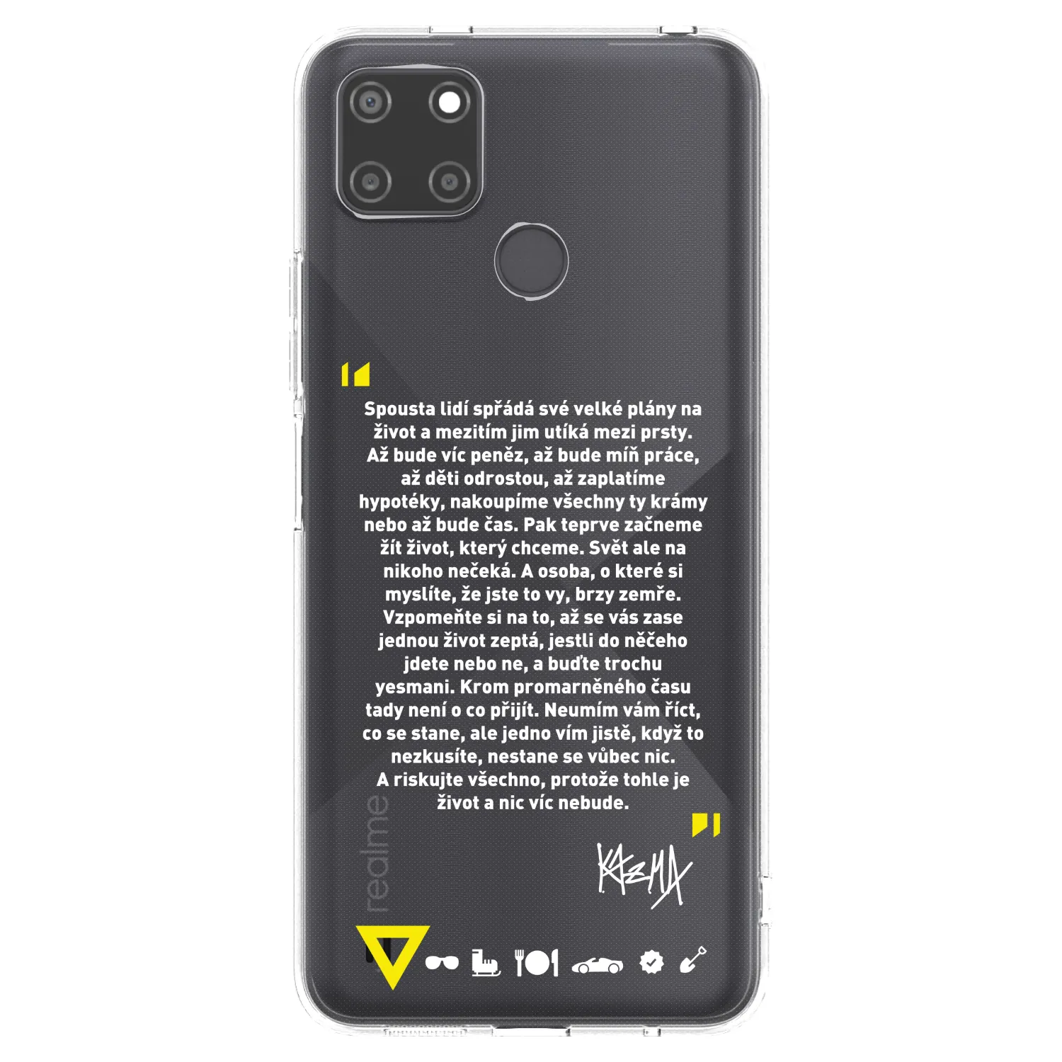 Picasee silikónový prehľadný obal pre Realme C21Y - Kazma - BUĎTE TROCHU YESMANI
