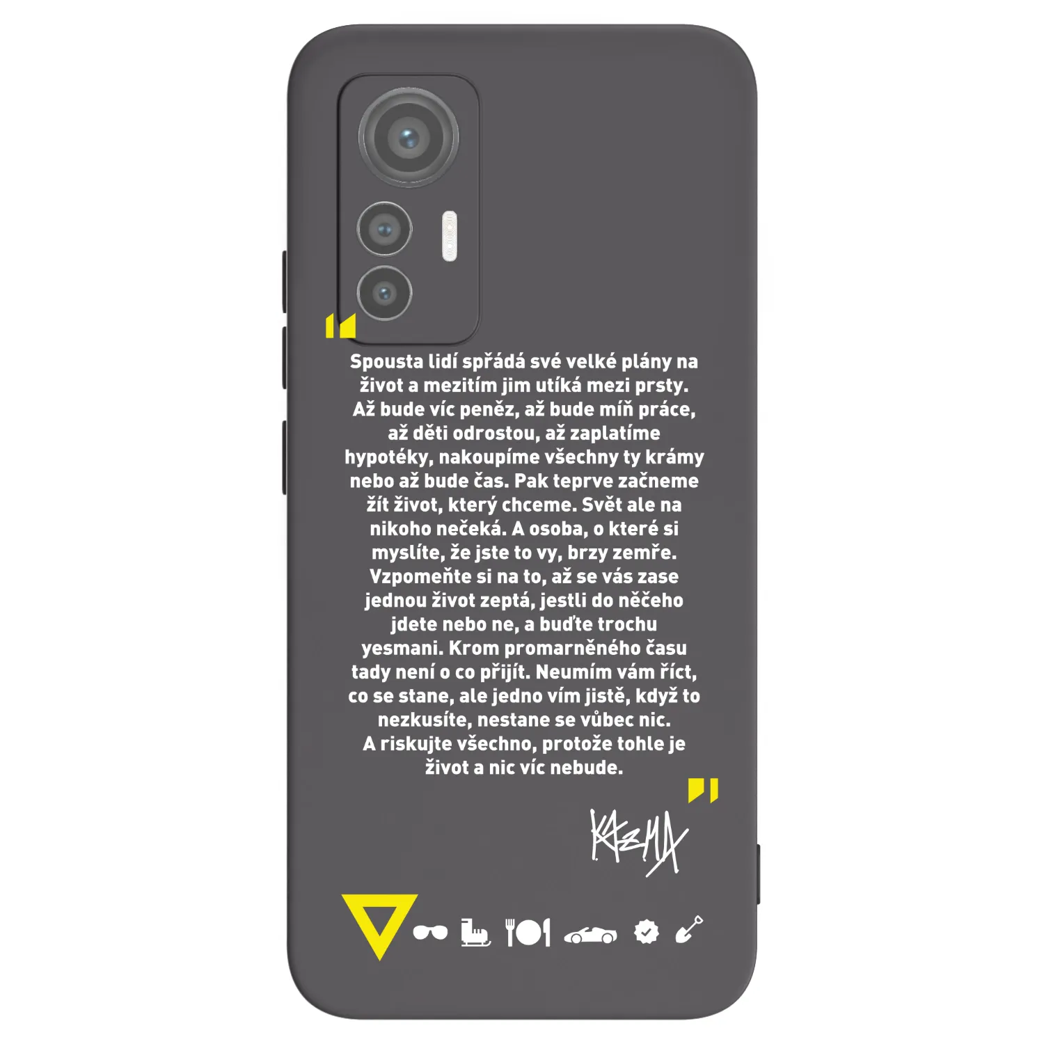 Picasee silikónový čierny obal pre Xiaomi 12 Lite - Kazma - BUĎTE TROCHU YESMANI