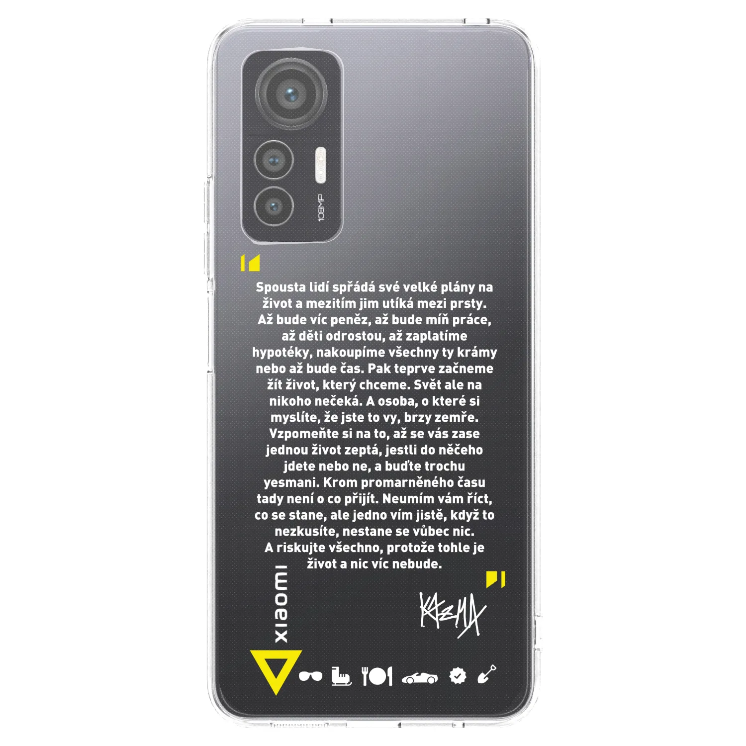Picasee silikónový prehľadný obal pre Xiaomi 12 Lite - Kazma - BUĎTE TROCHU YESMANI