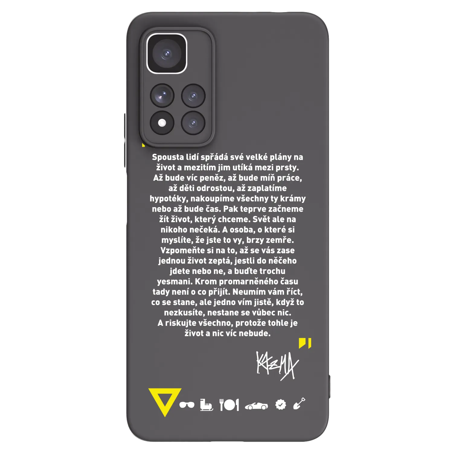 Picasee silikónový čierny obal pre Xiaomi Redmi Note 11 Pro+ 5G - Kazma - BUĎTE TROCHU YESMANI