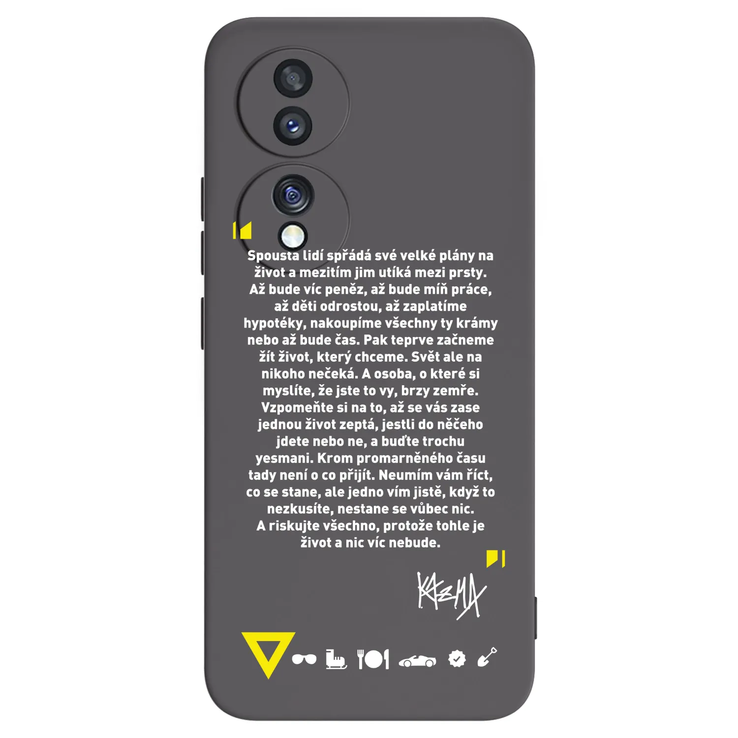 Picasee silikónový čierny obal pre Honor 70 - Kazma - BUĎTE TROCHU YESMANI