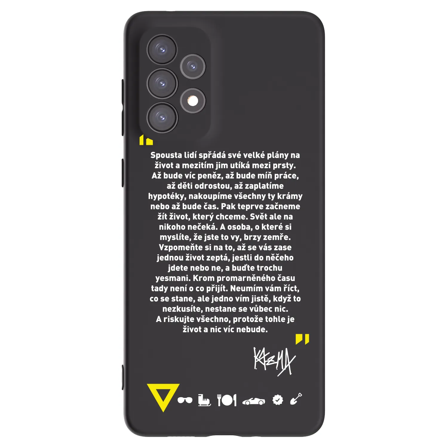 Picasee silikónový čierny obal pre Samsung Galaxy A73 5G - Kazma - BUĎTE TROCHU YESMANI