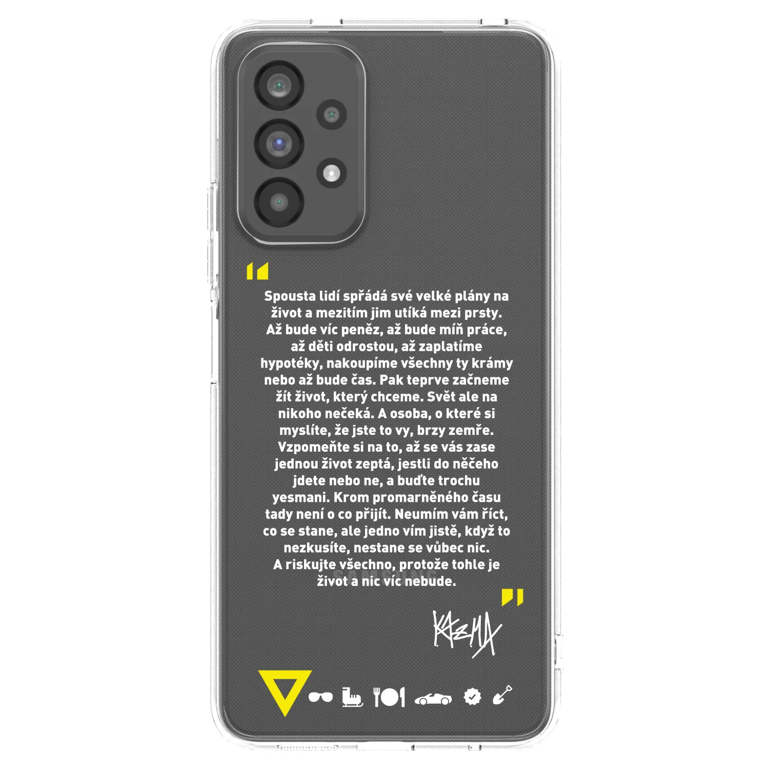 Picasee silikónový prehľadný obal pre Samsung Galaxy A73 5G - Kazma - BUĎTE TROCHU YESMANI