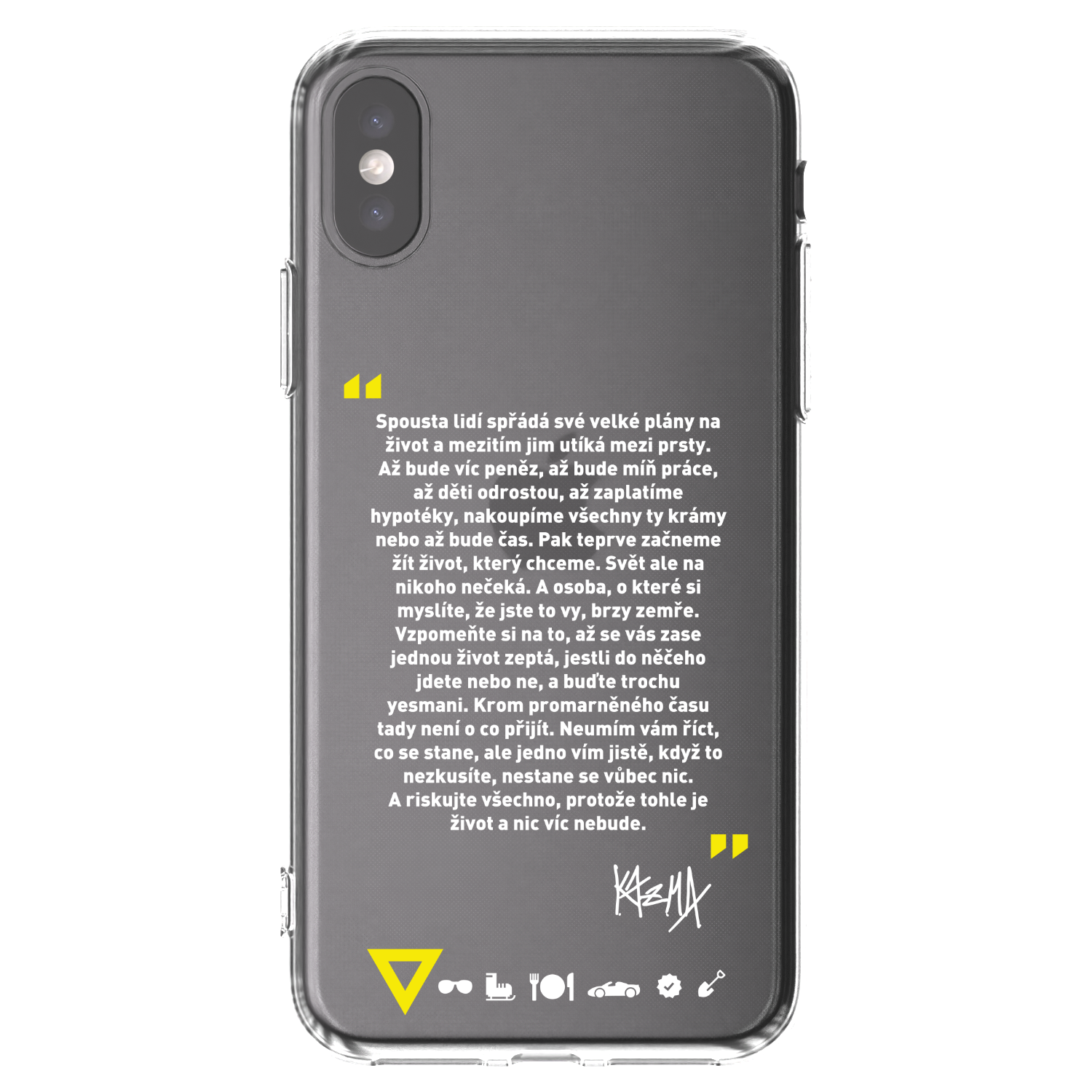 Picasee silikónový prehľadný obal pre Apple iPhone X/XS - Kazma - BUĎTE TROCHU YESMANI