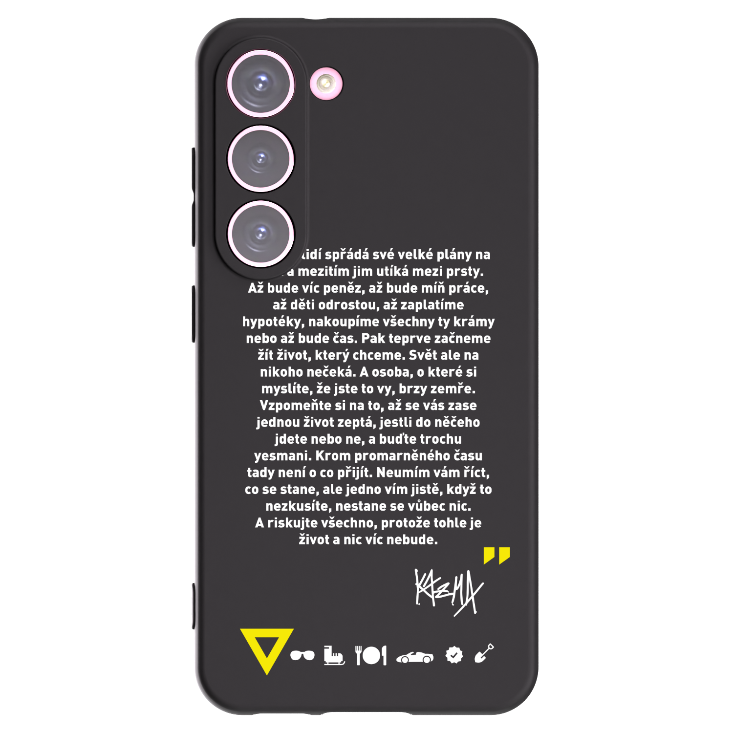 Picasee silikónový čierny obal pre Samsung Galaxy S23 5G - Kazma - BUĎTE TROCHU YESMANI