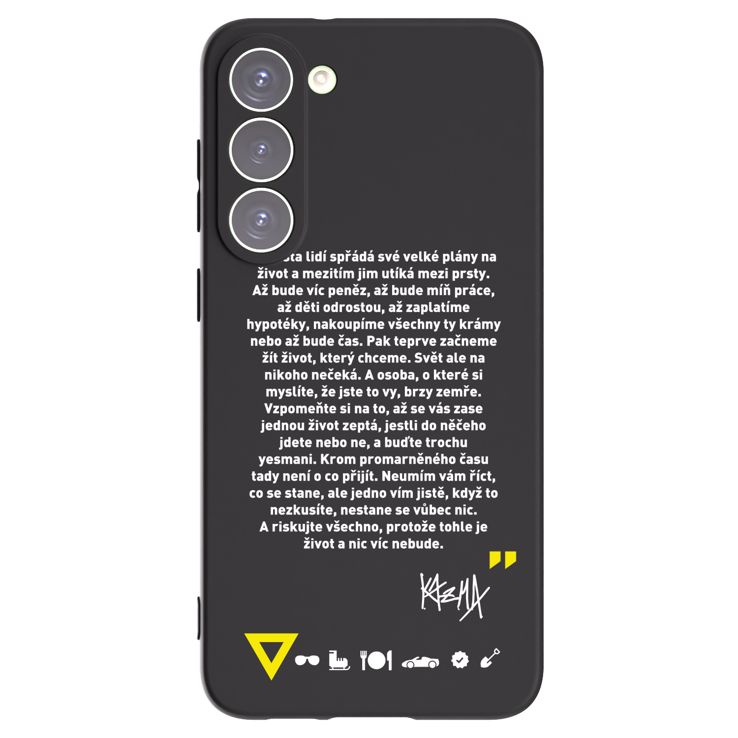 Picasee silikónový čierny obal pre Samsung Galaxy S23+ 5G - Kazma - BUĎTE TROCHU YESMANI