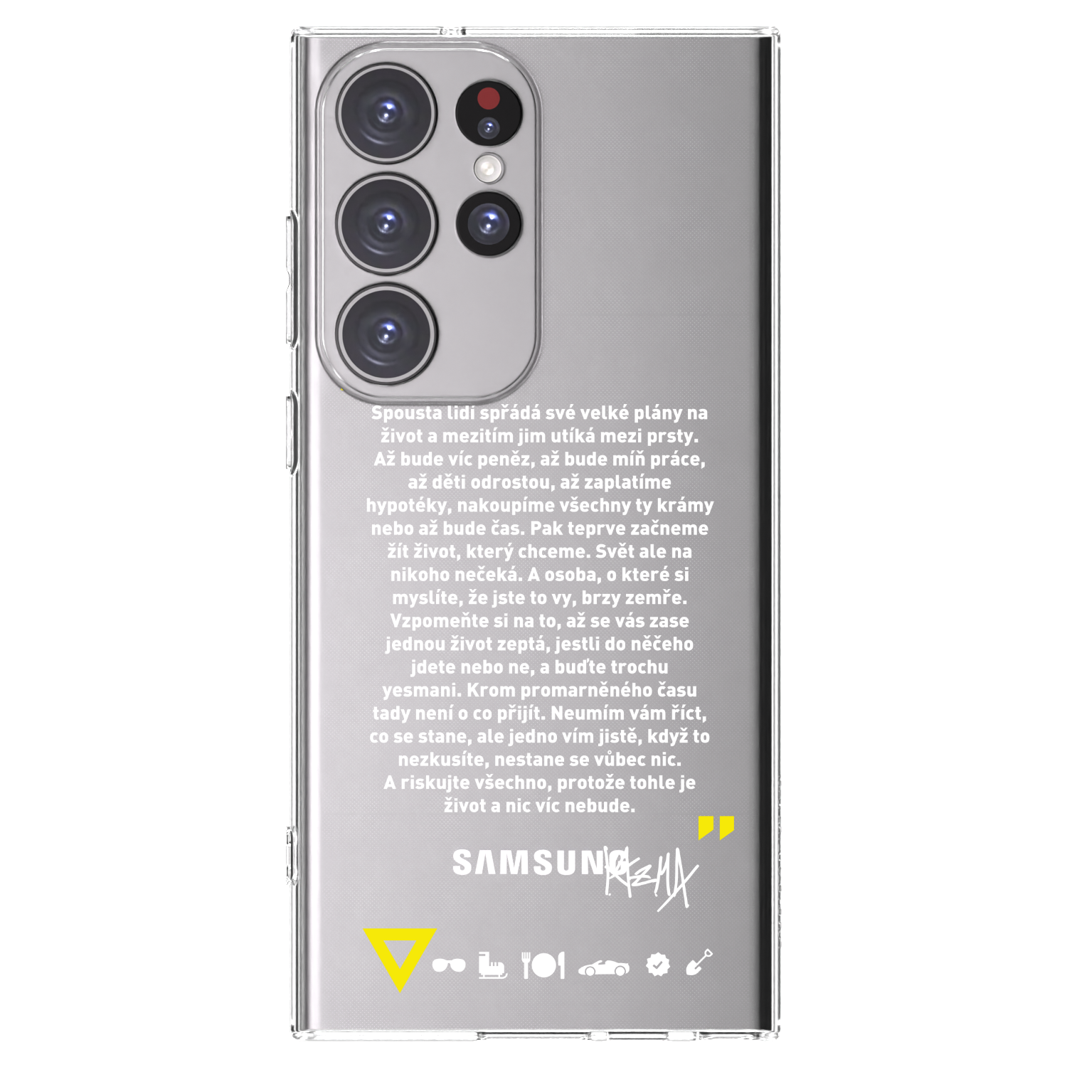 Picasee silikónový prehľadný obal pre Samsung Galaxy S23 Ultra 5G - Kazma - BUĎTE TROCHU YESMANI