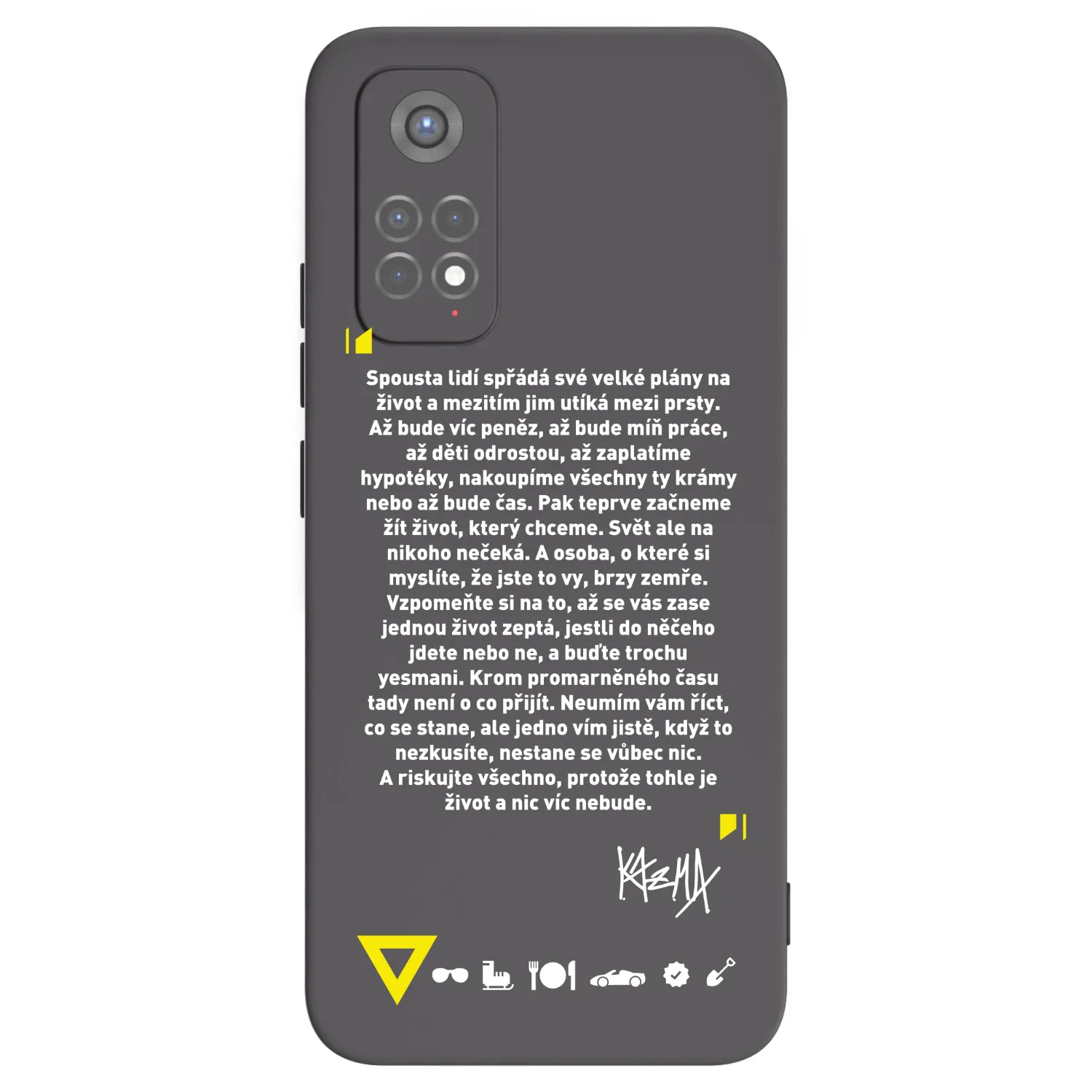 Picasee silikónový čierny obal pre Xiaomi Redmi Note 11S 5G - Kazma - BUĎTE TROCHU YESMANI