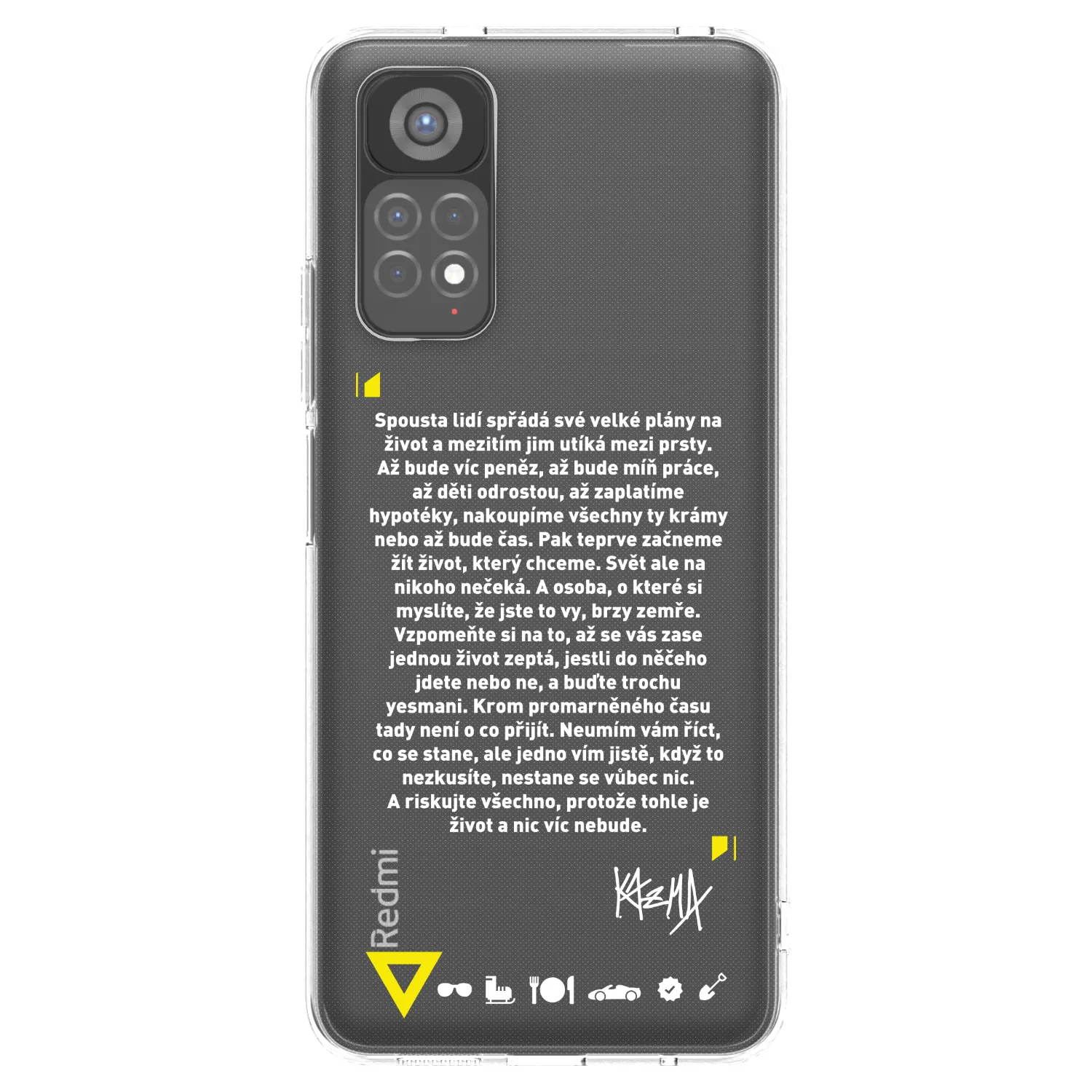 Picasee silikónový prehľadný obal pre Xiaomi Redmi Note 11S 5G - Kazma - BUĎTE TROCHU YESMANI