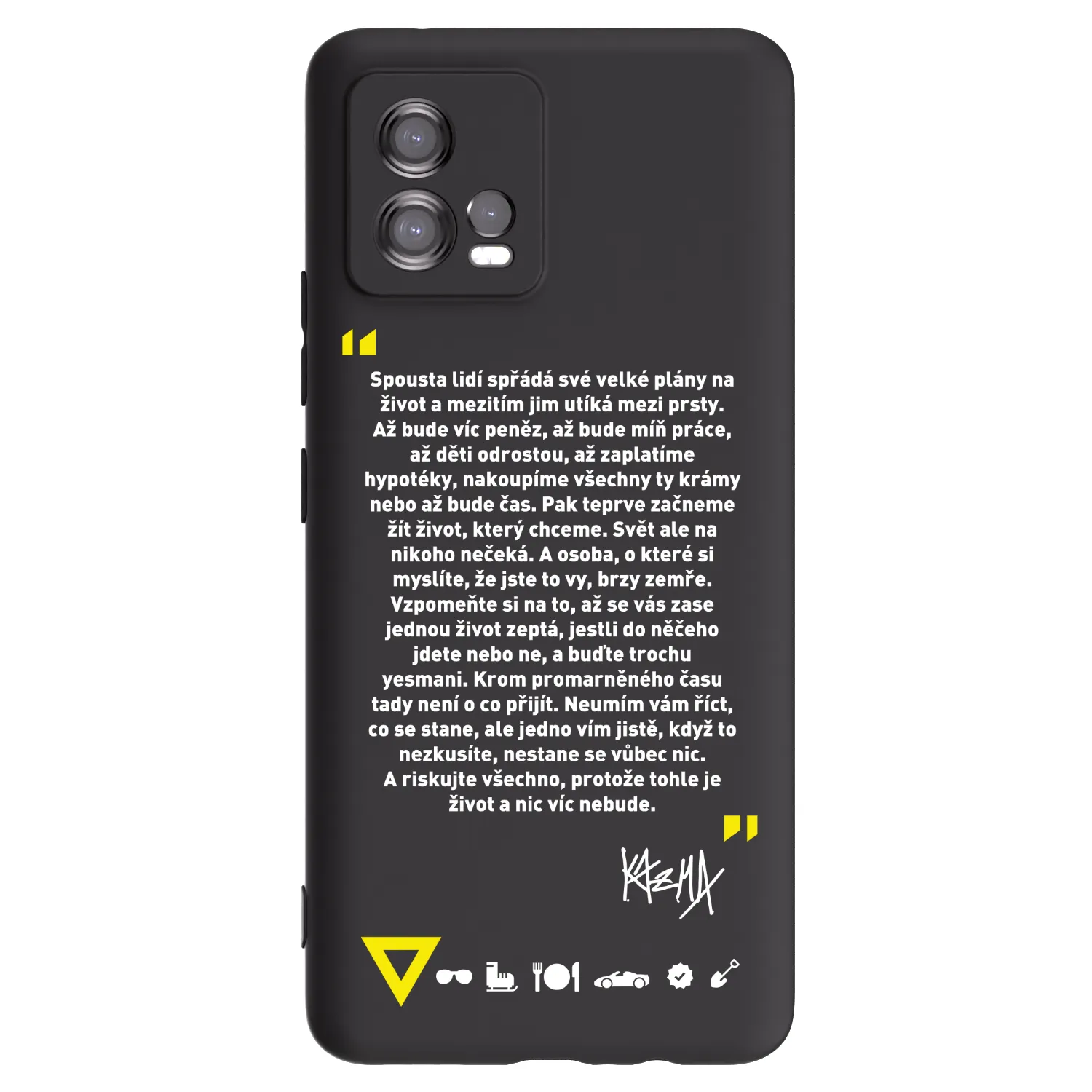 Picasee silikónový čierny obal pre Motorola Moto G72 - Kazma - BUĎTE TROCHU YESMANI