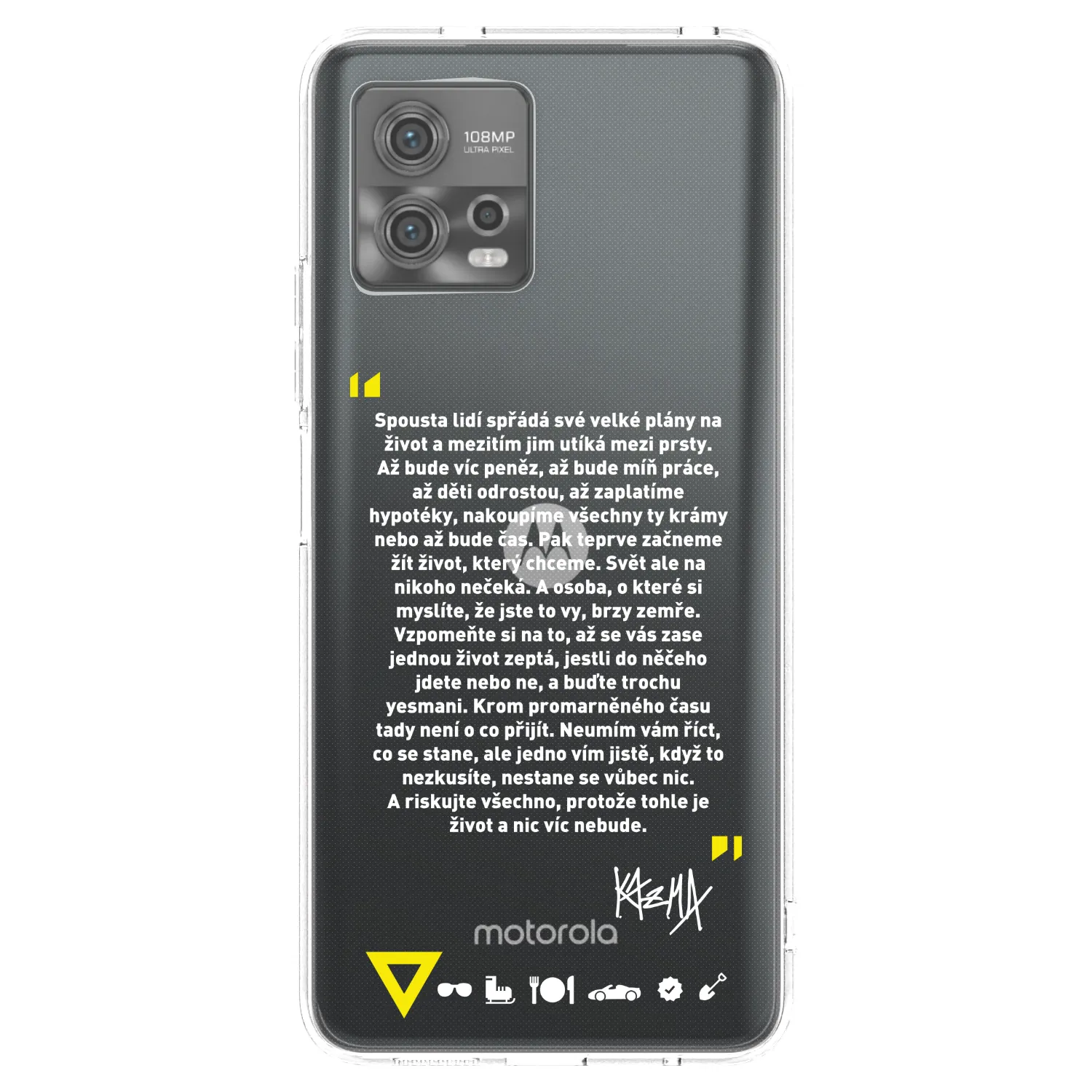 Picasee silikónový prehľadný obal pre Motorola Moto G72 - Kazma - BUĎTE TROCHU YESMANI