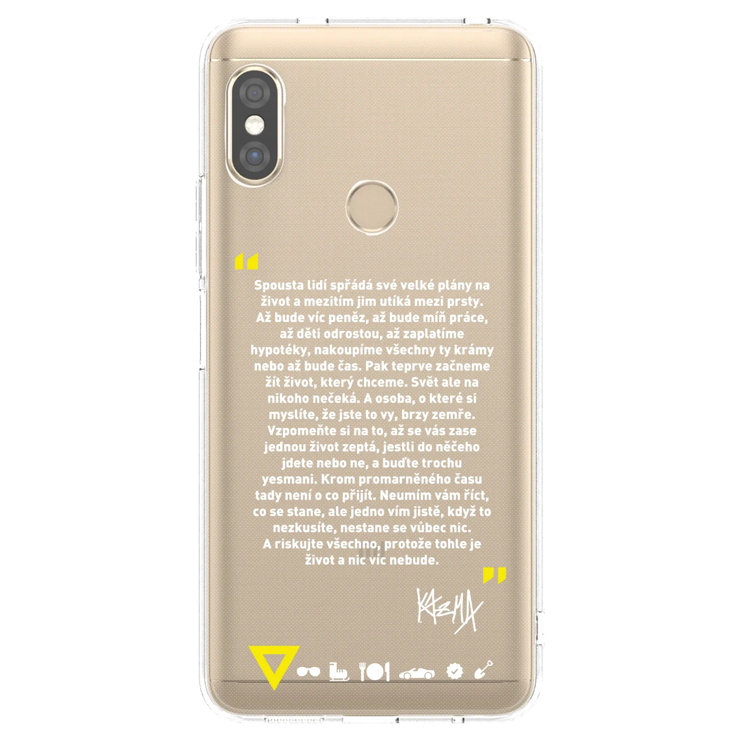 Picasee silikónový prehľadný obal pre Xiaomi Redmi Note 5 Global - Kazma - BUĎTE TROCHU YESMANI