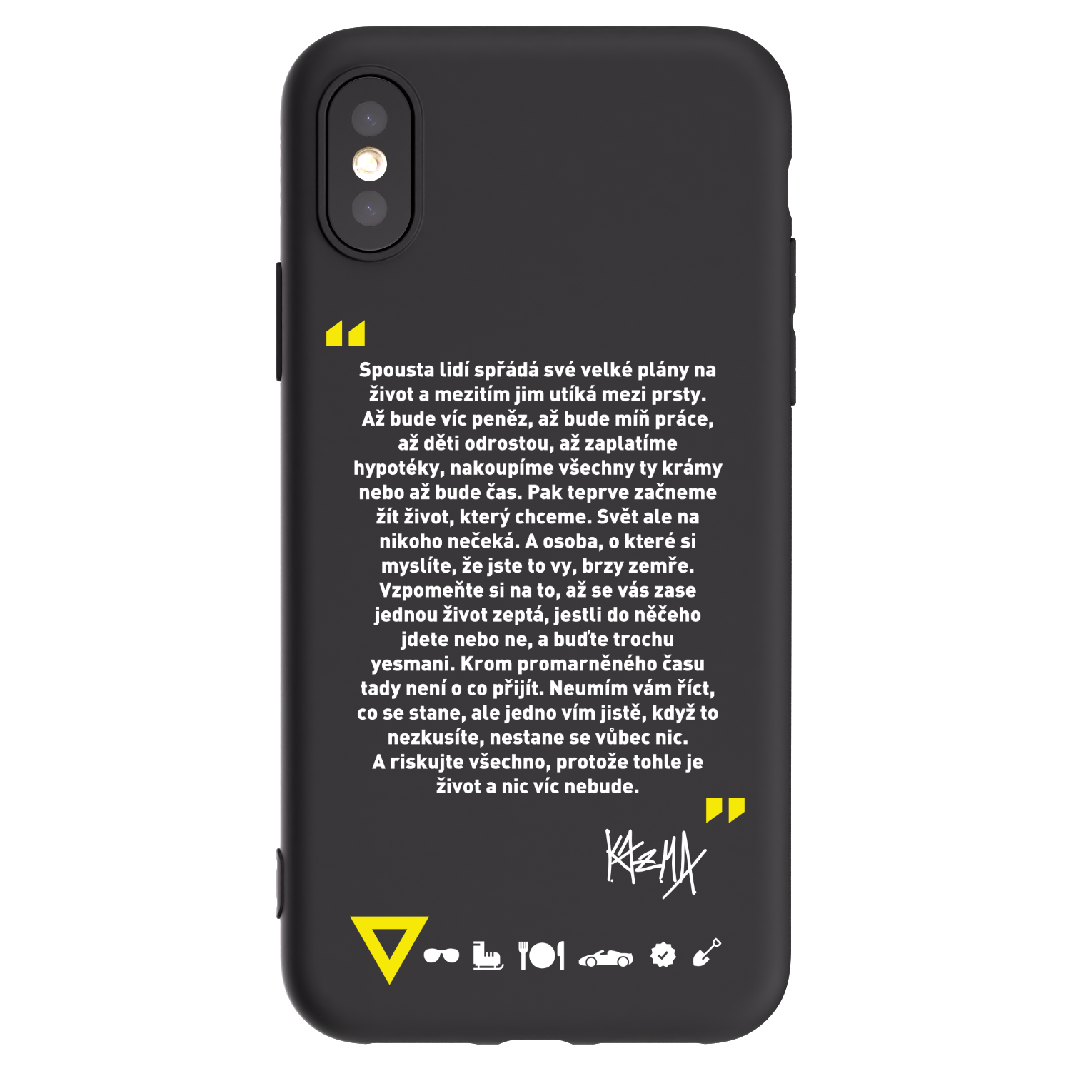 Picasee silikónový čierny obal pre Apple iPhone X/XS - Kazma - BUĎTE TROCHU YESMANI