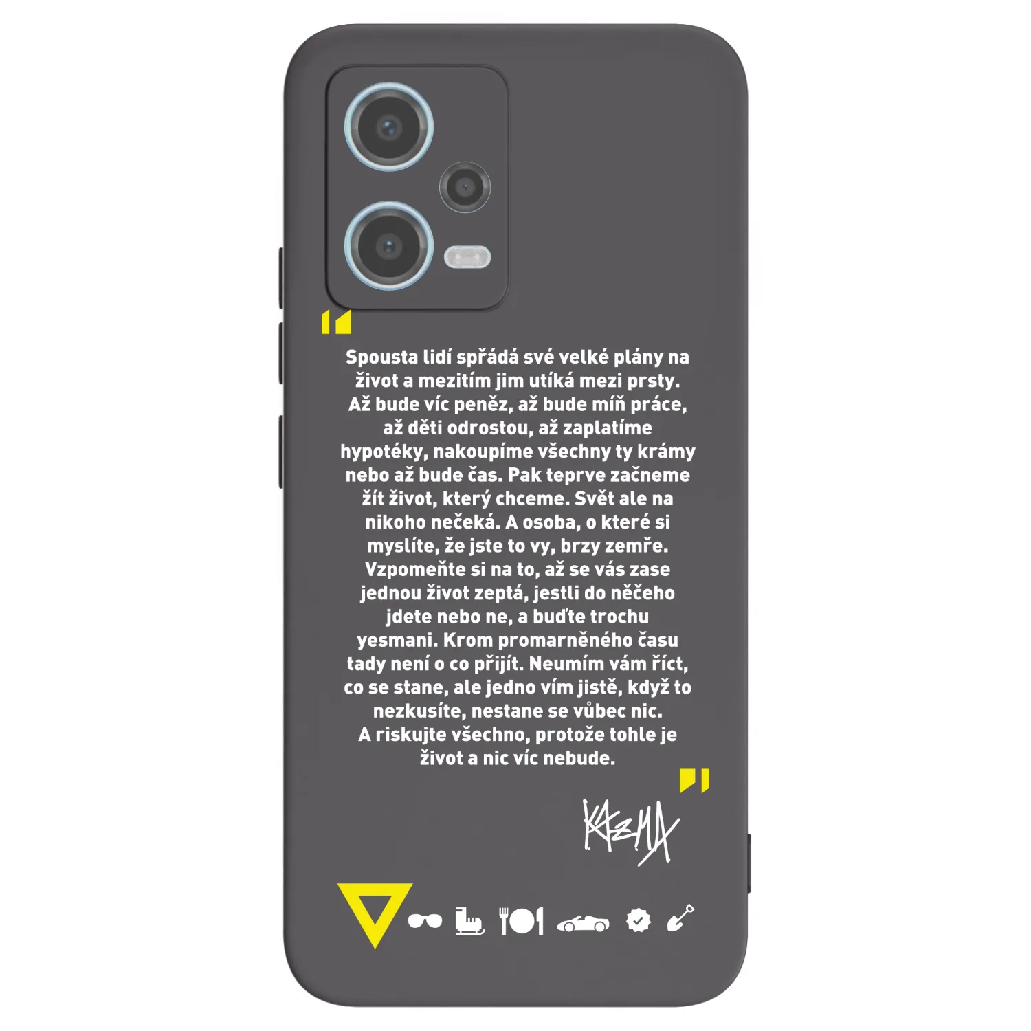 Picasee silikónový čierny obal pre Xiaomi Redmi Note 12 5G - Kazma - BUĎTE TROCHU YESMANI