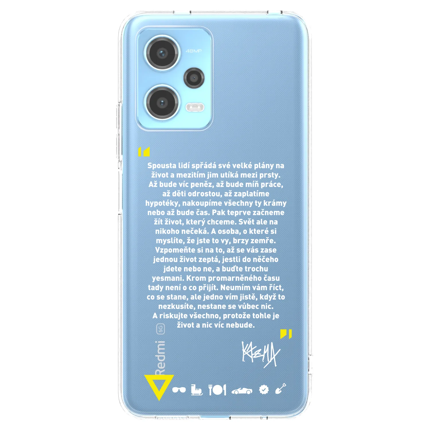 Picasee silikónový prehľadný obal pre Xiaomi Redmi Note 12 5G - Kazma - BUĎTE TROCHU YESMANI