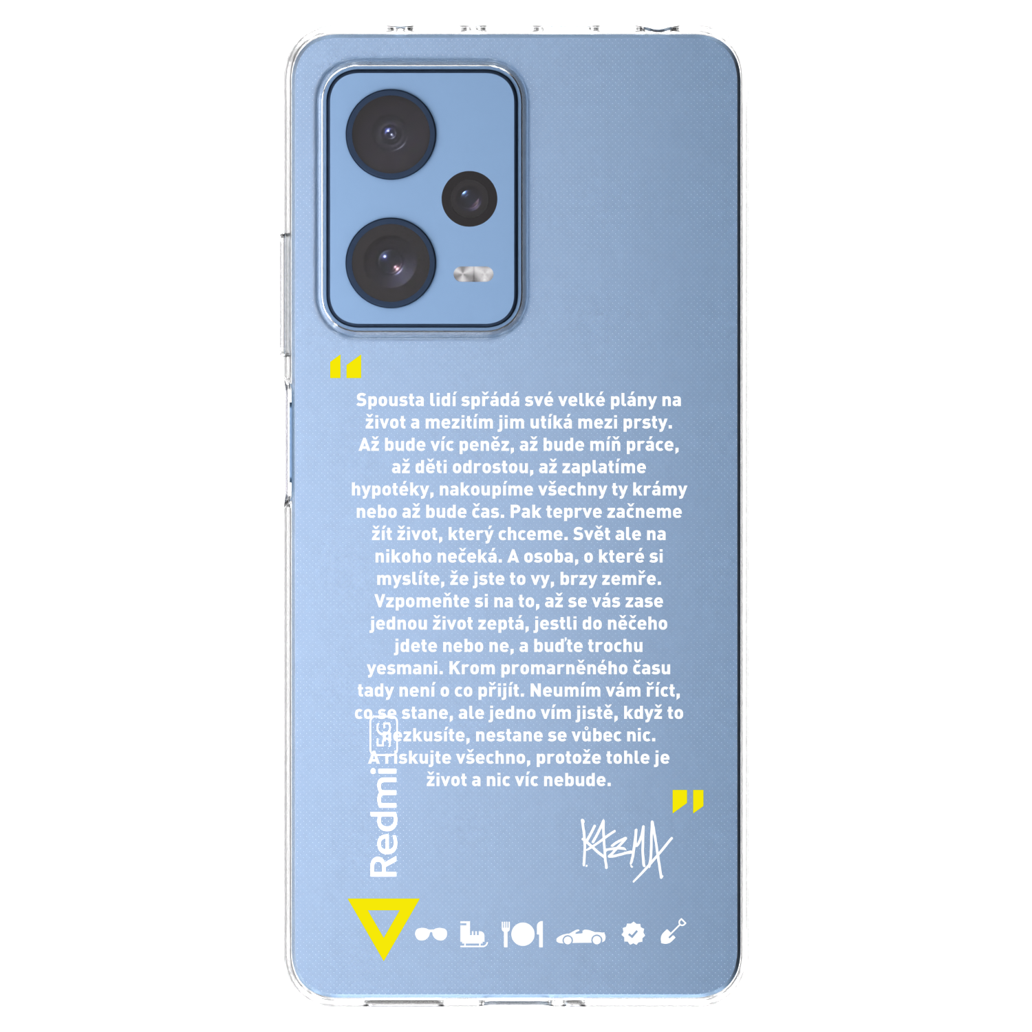 Picasee silikónový prehľadný obal pre Xiaomi Redmi Note 12 Pro 5G - Kazma - BUĎTE TROCHU YESMANI