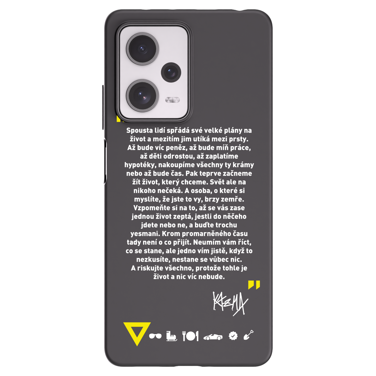 Picasee silikónový čierny obal pre Xiaomi Redmi Note 12 Pro+ 5G - Kazma - BUĎTE TROCHU YESMANI