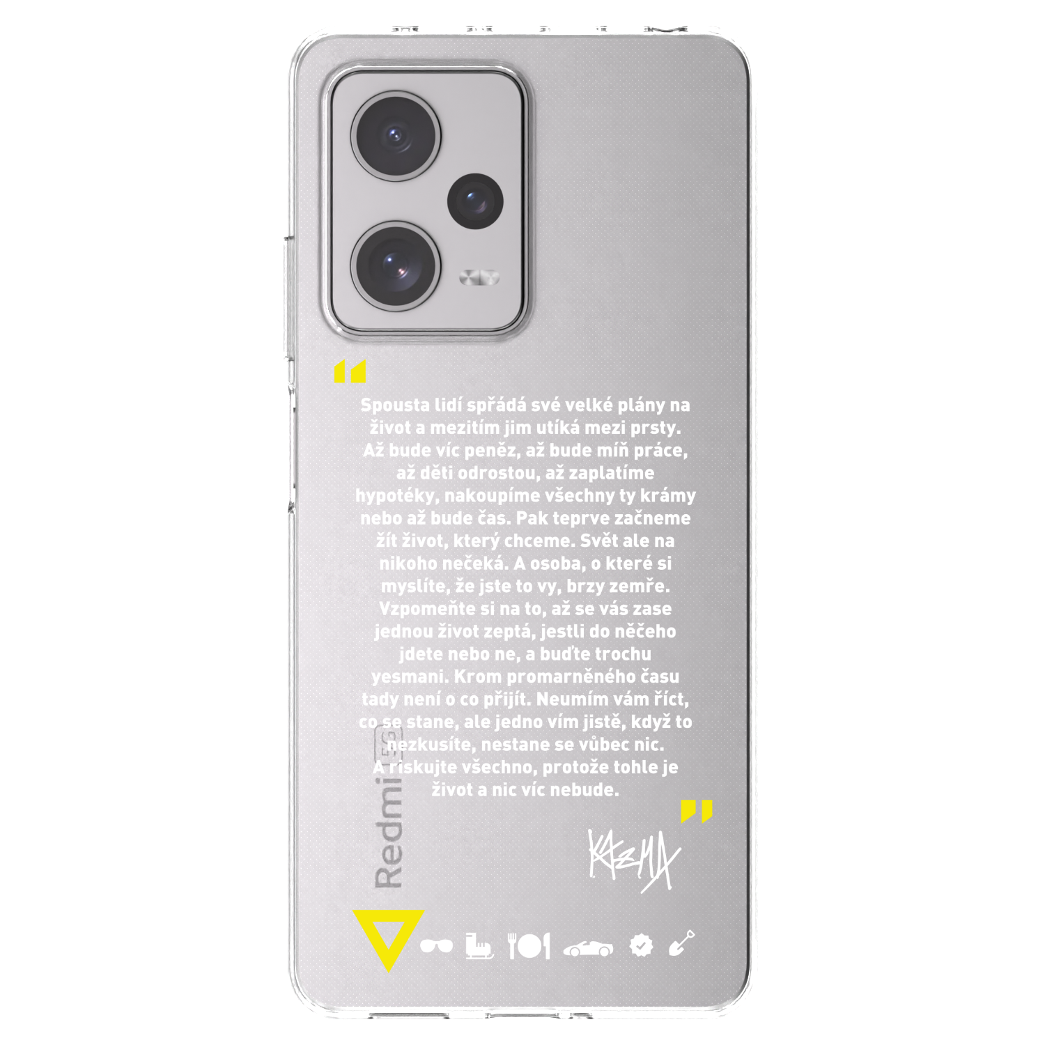 Picasee silikónový prehľadný obal pre Xiaomi Redmi Note 12 Pro+ 5G - Kazma - BUĎTE TROCHU YESMANI