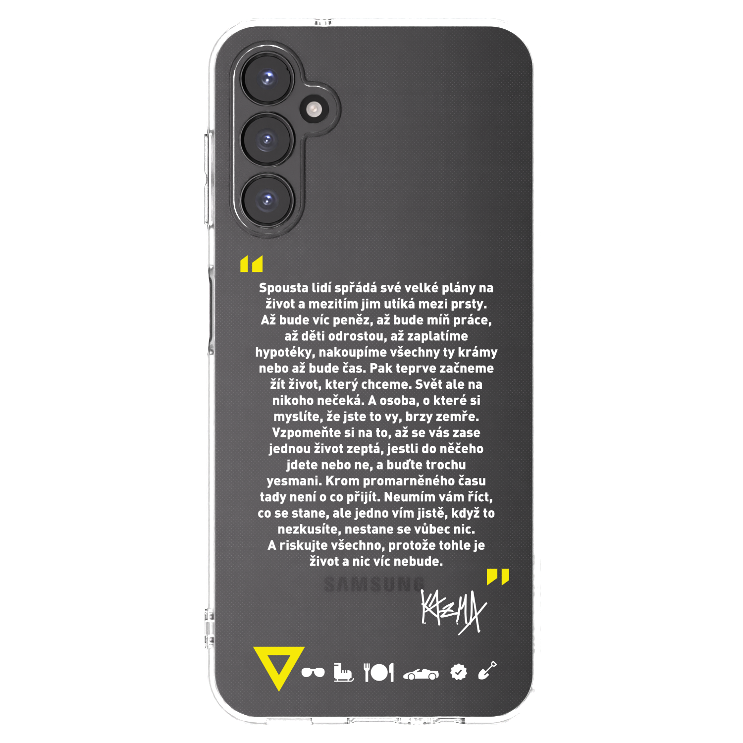 Picasee silikónový prehľadný obal pre Samsung Galaxy A14 5G A146P - Kazma - BUĎTE TROCHU YESMANI