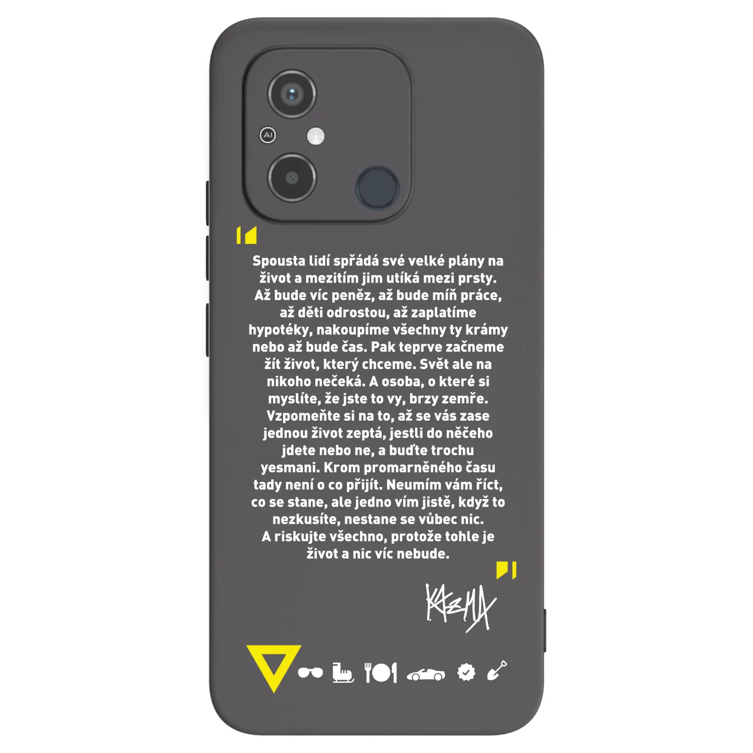 Picasee silikónový čierny obal pre Xiaomi Redmi 12C - Kazma - BUĎTE TROCHU YESMANI