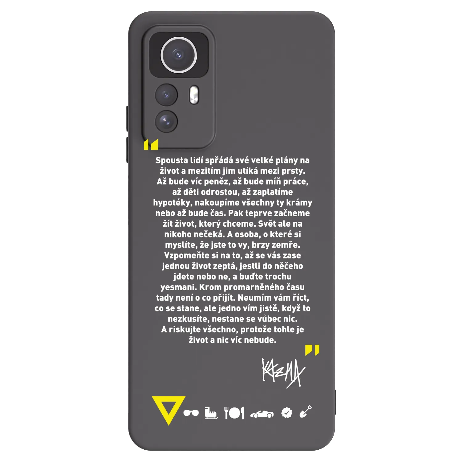 Picasee silikónový čierny obal pre Xiaomi Redmi Note 12S - Kazma - BUĎTE TROCHU YESMANI