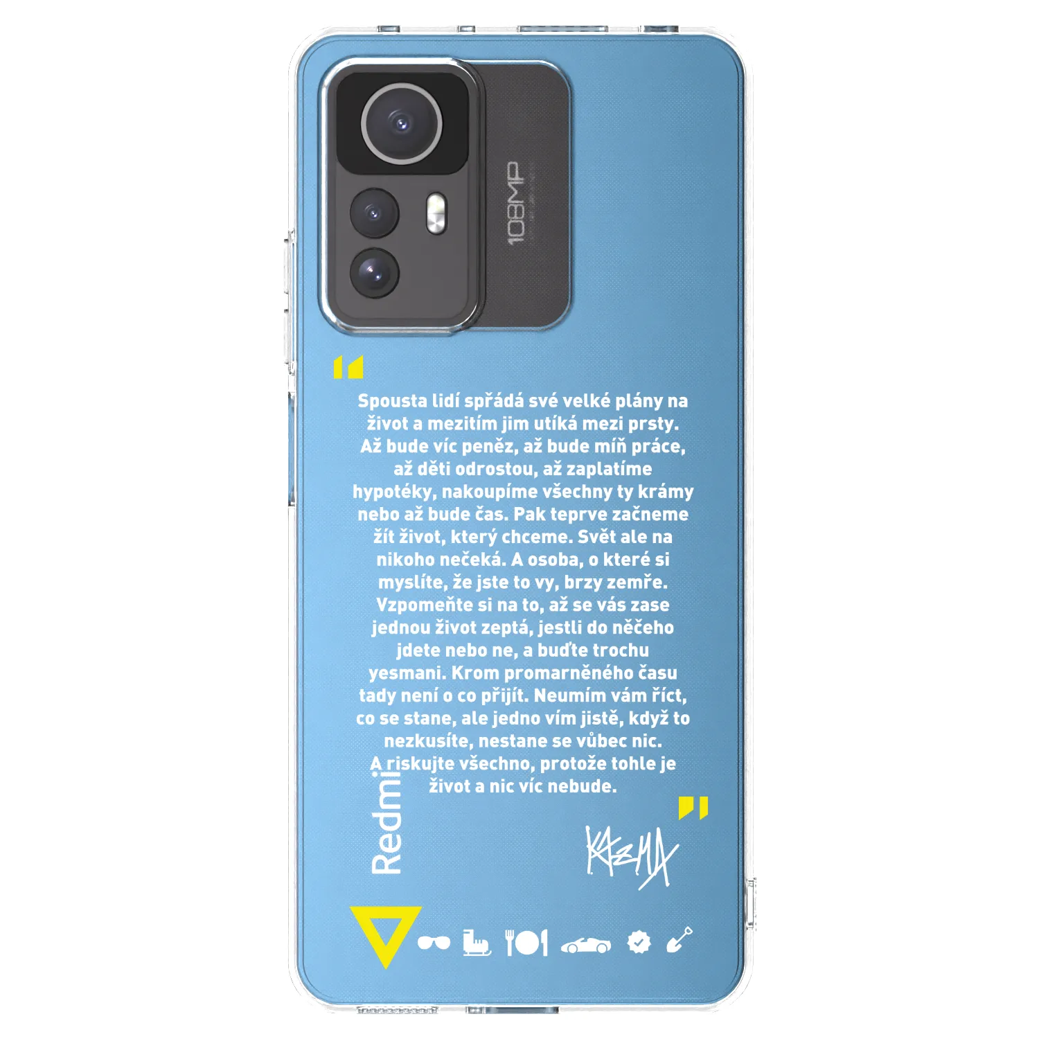 Picasee silikónový prehľadný obal pre Xiaomi Redmi Note 12S - Kazma - BUĎTE TROCHU YESMANI