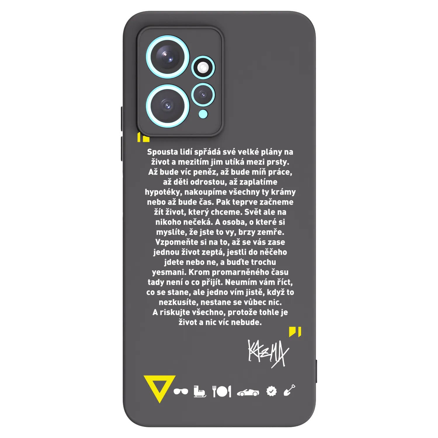 Picasee silikónový čierny obal pre Xiaomi Redmi Note 12 4G - Kazma - BUĎTE TROCHU YESMANI