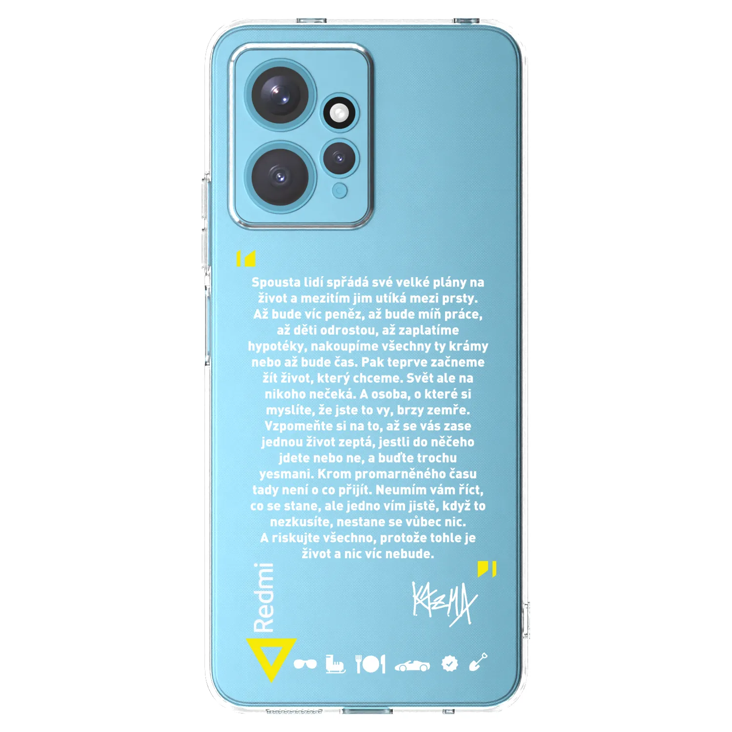 Picasee silikónový prehľadný obal pre Xiaomi Redmi Note 12 4G - Kazma - BUĎTE TROCHU YESMANI