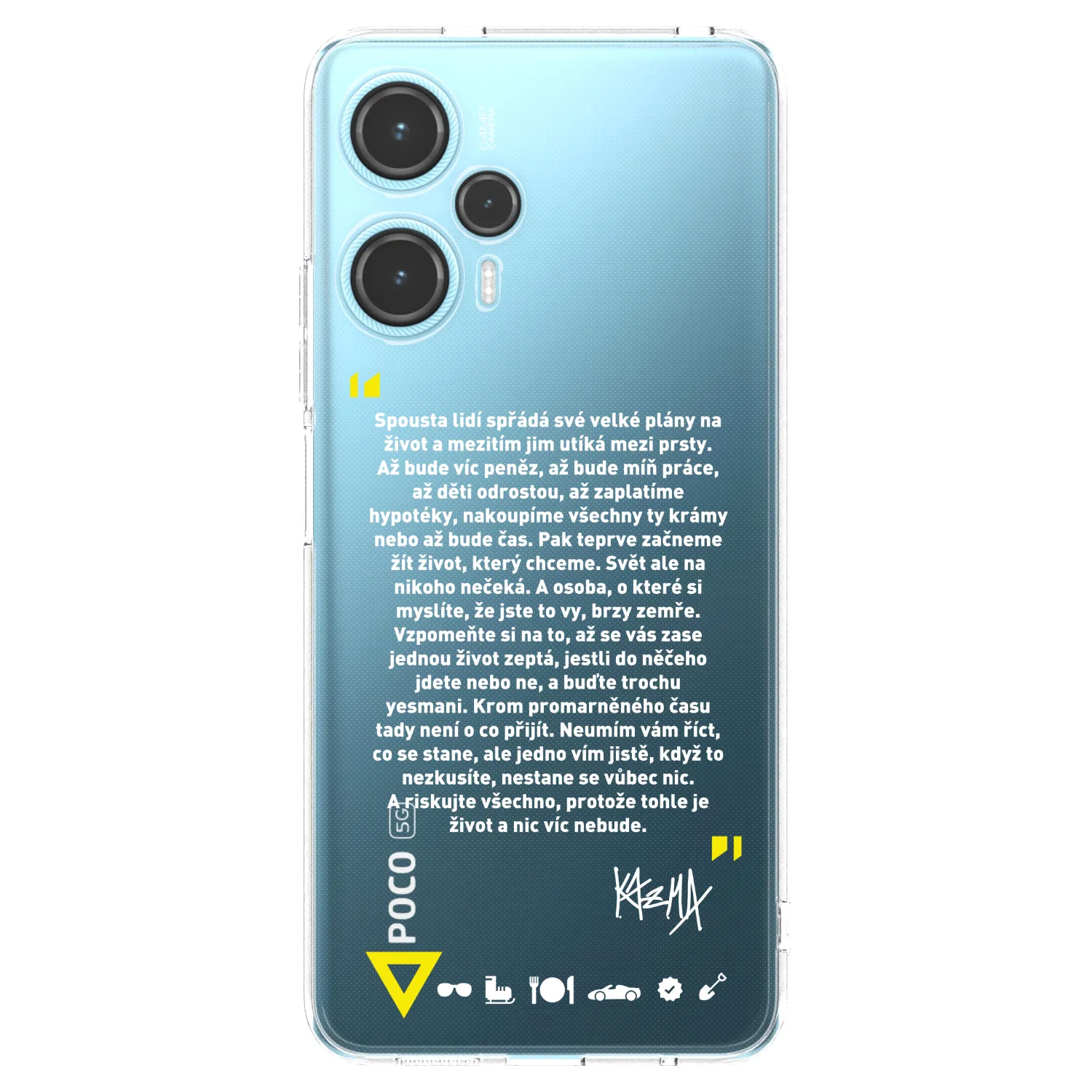 Picasee silikónový prehľadný obal pre Xiaomi Poco F5 - Kazma - BUĎTE TROCHU YESMANI