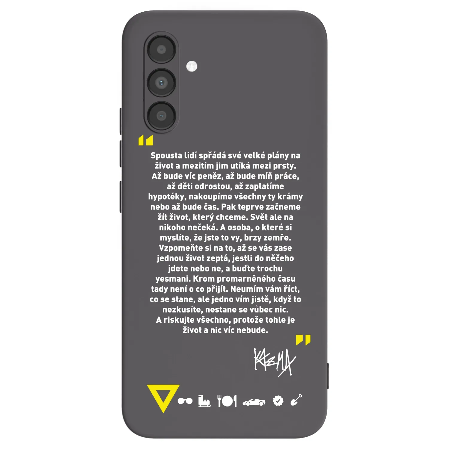 Picasee silikónový čierny obal pre Samsung Galaxy A04s A047F - Kazma - BUĎTE TROCHU YESMANI