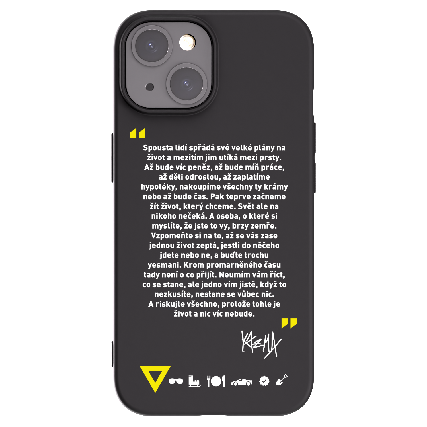 Picasee silikónový čierny obal pre Apple iPhone 15 - Kazma - BUĎTE TROCHU YESMANI
