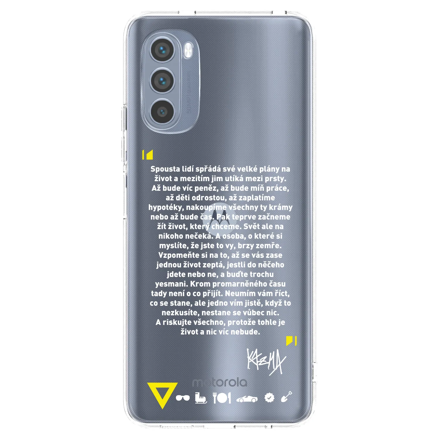Silikónový prehľadný obal pre Motorola Moto G62 - Kazma - BUĎTE TROCHU YESMANI