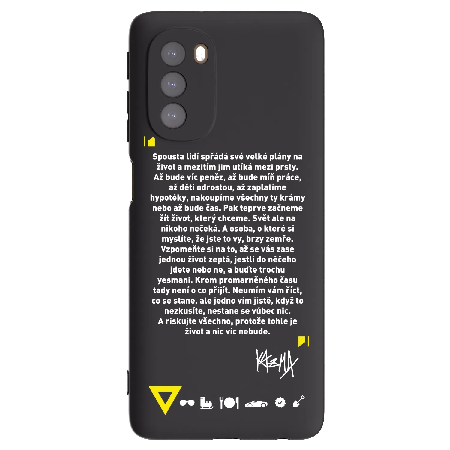 Picasee silikónový čierny obal pre Motorola Moto G51 - Kazma - BUĎTE TROCHU YESMANI