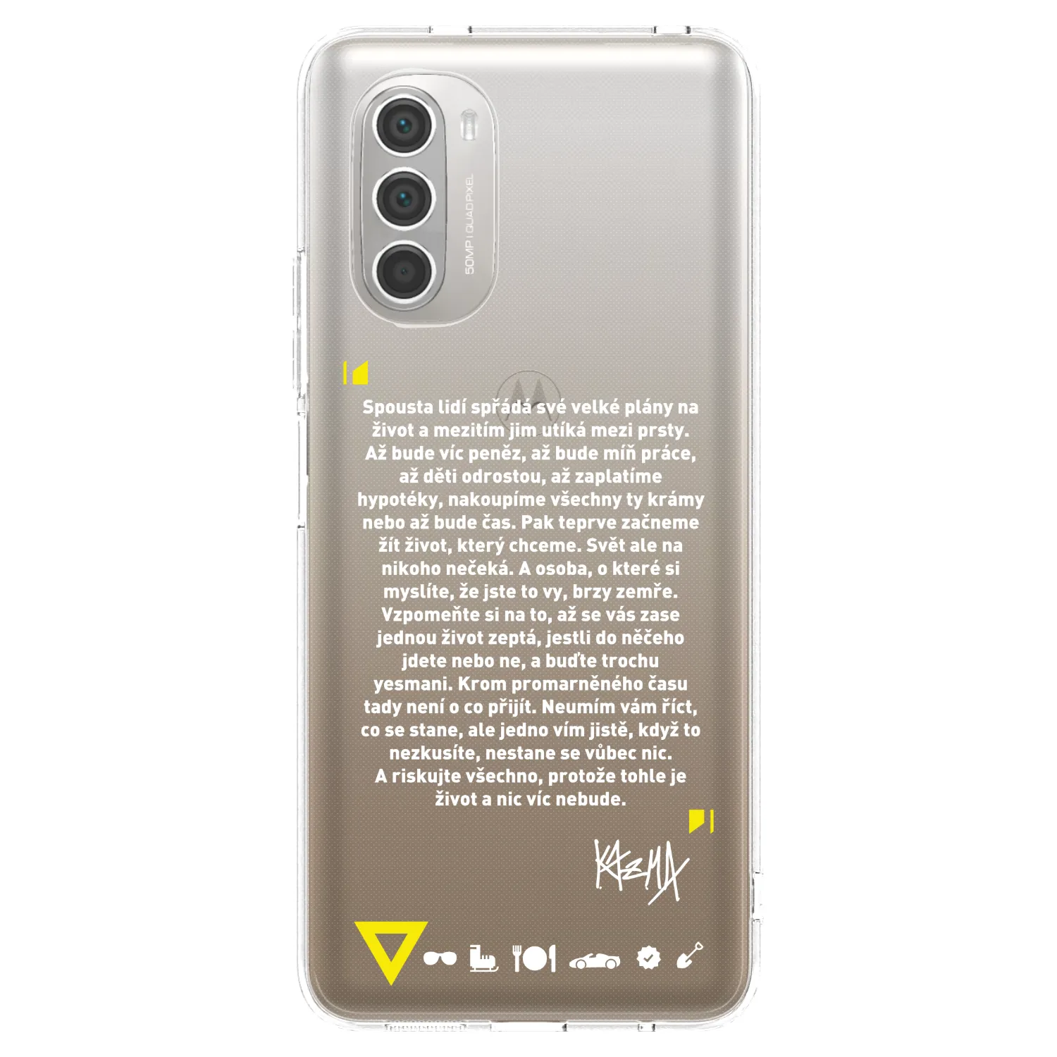 Picasee silikónový prehľadný obal pre Motorola Moto G51 - Kazma - BUĎTE TROCHU YESMANI