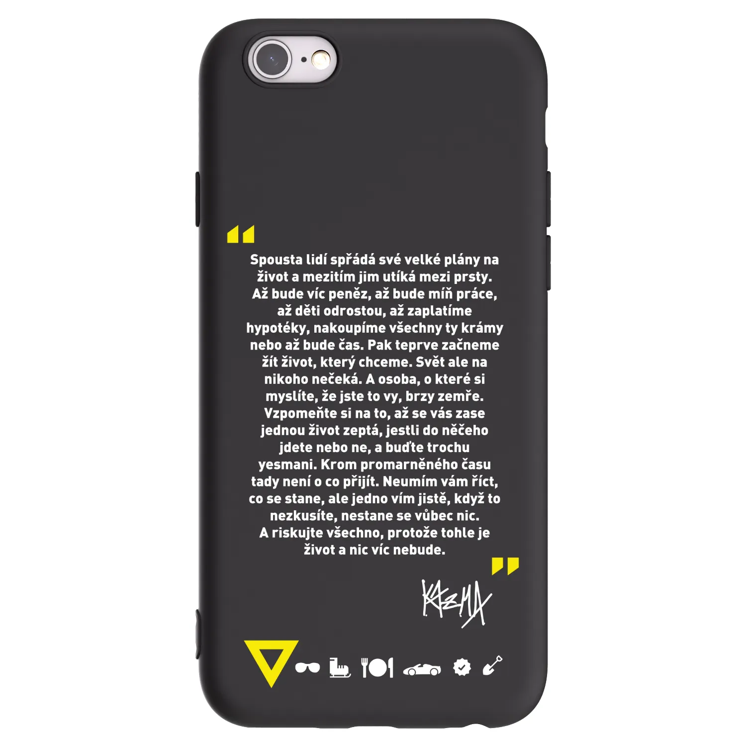Picasee silikónový čierny obal pre Apple iPhone 6/6S - Kazma - BUĎTE TROCHU YESMANI