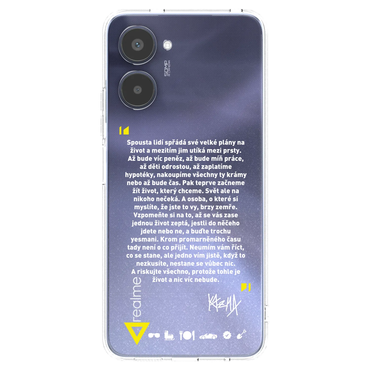 Picasee silikónový prehľadný obal pre Realme 10 4G - Kazma - BUĎTE TROCHU YESMANI