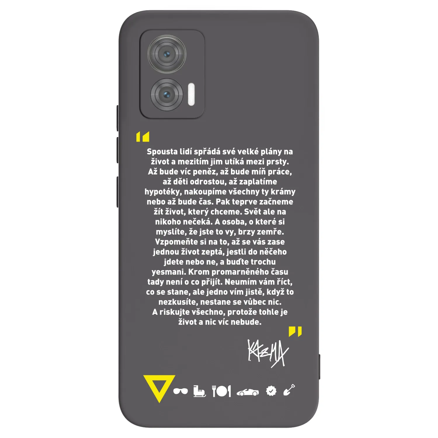 Picasee silikónový čierny obal pre Motorola Edge 30 Neo - Kazma - BUĎTE TROCHU YESMANI