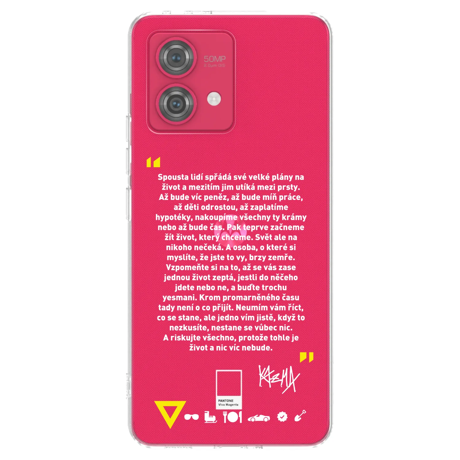 Silikónový prehľadný obal pre Motorola Moto G84 5G - Kazma - BUĎTE TROCHU YESMANI