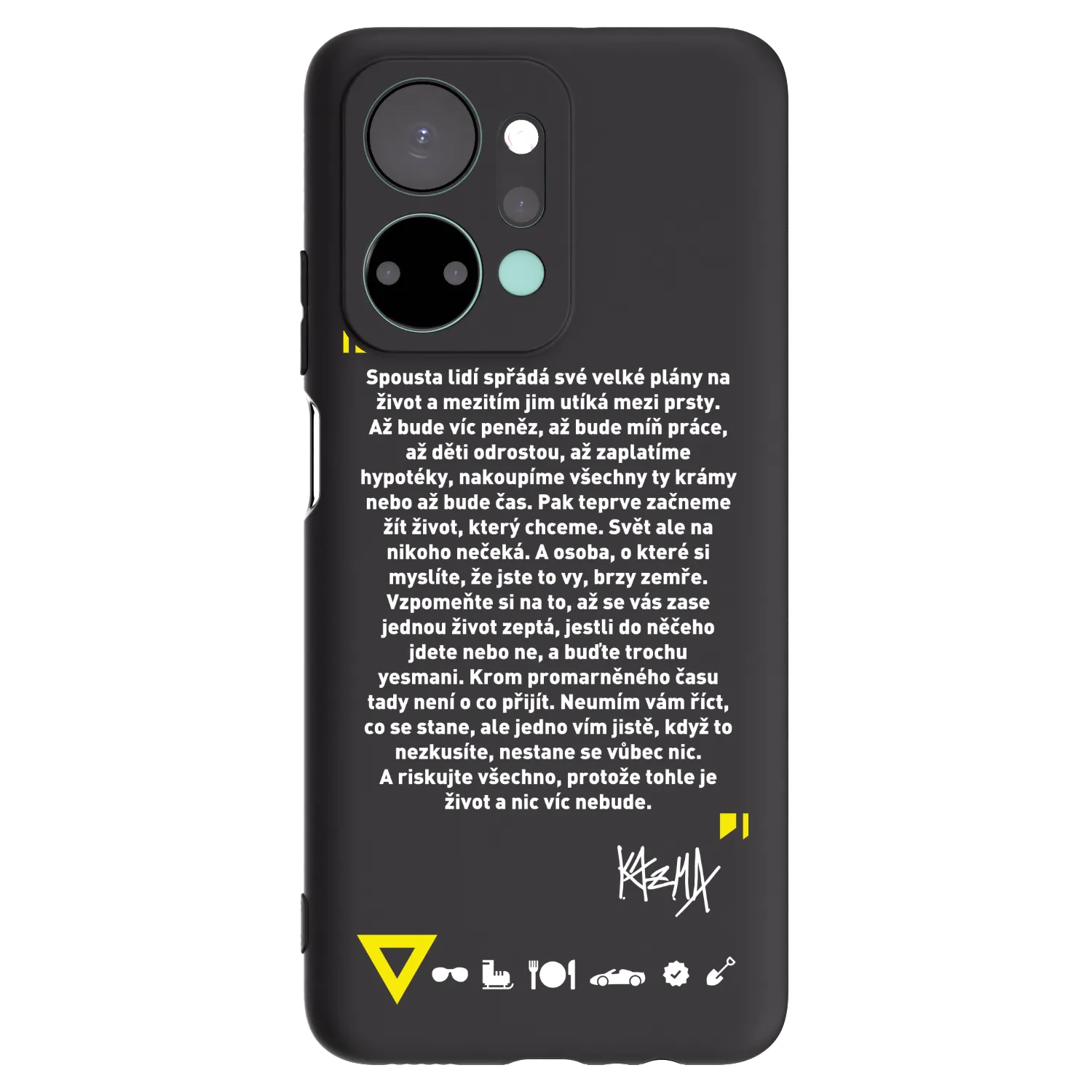 Picasee silikónový čierny obal pre Honor X7a - Kazma - BUĎTE TROCHU YESMANI
