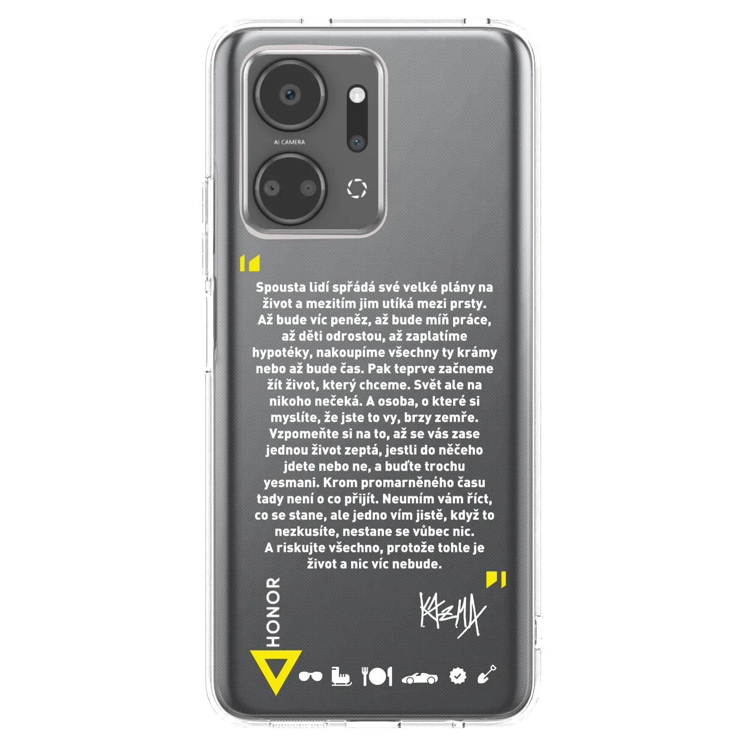 Picasee silikónový prehľadný obal pre Honor X7a - Kazma - BUĎTE TROCHU YESMANI