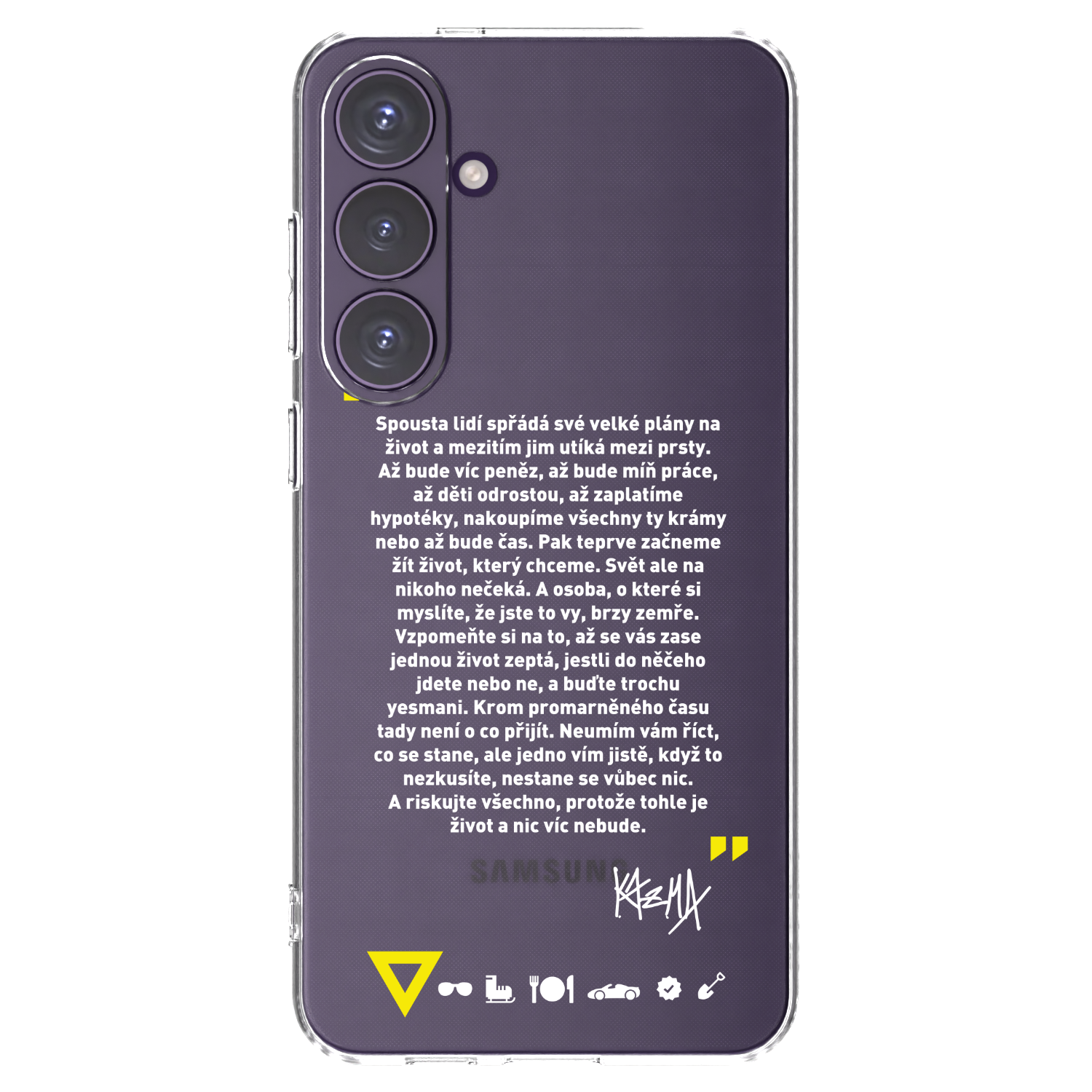 Picasee silikónový prehľadný obal pre Samsung Galaxy S24+ S926B 5G - Kazma - BUĎTE TROCHU YESMANI
