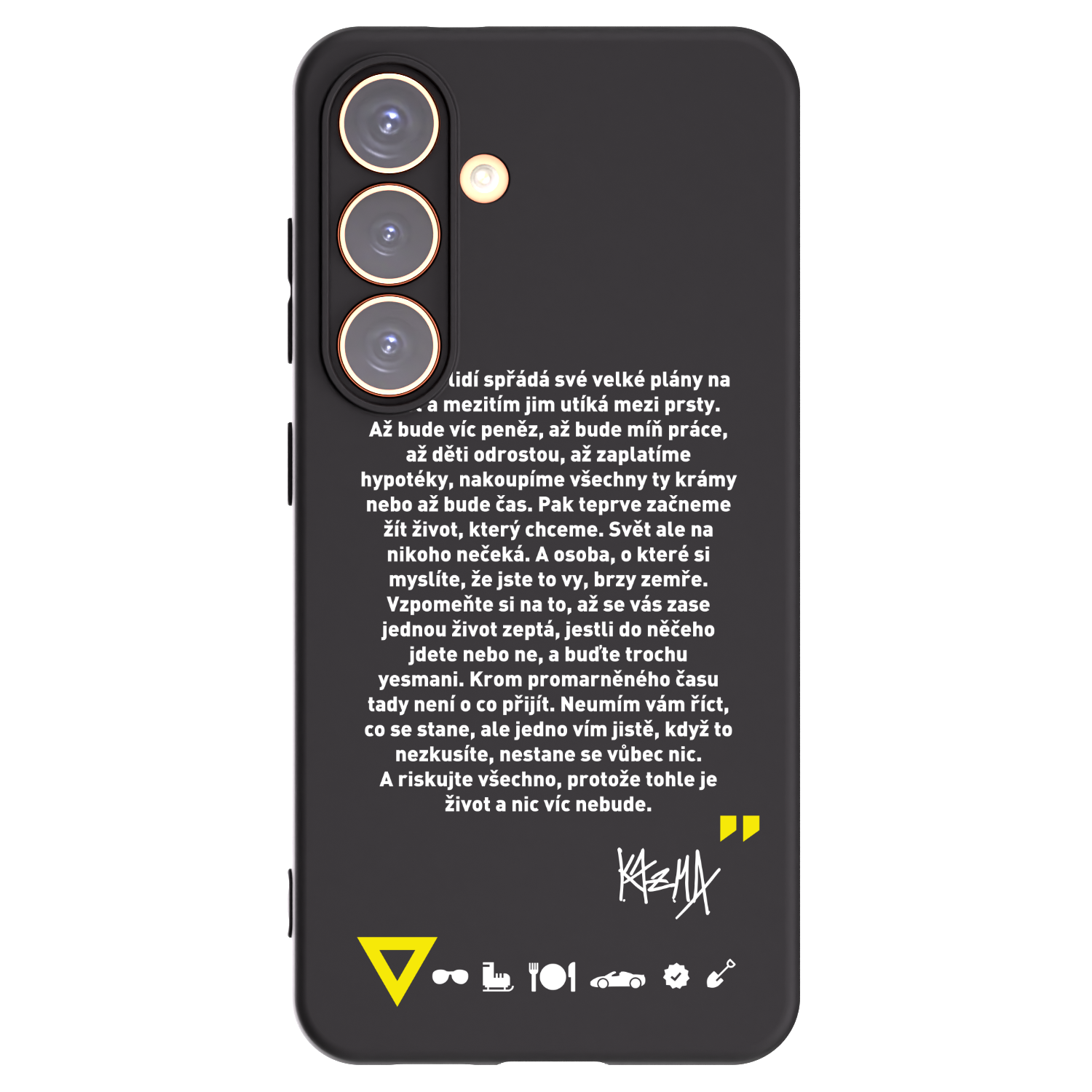 Picasee silikónový čierny obal pre Samsung Galaxy S24 S921B 5G - Kazma - BUĎTE TROCHU YESMANI