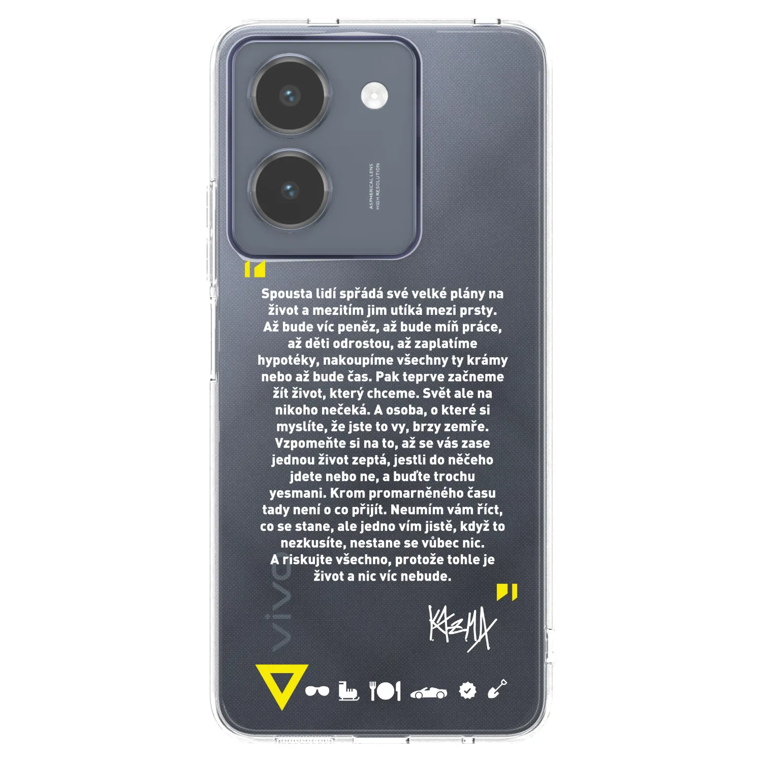 Picasee silikónový prehľadný obal pre Vivo Y36 4G - Kazma - BUĎTE TROCHU YESMANI