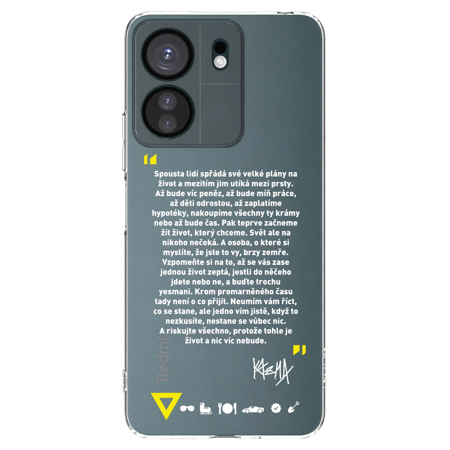 Silikónový prehľadný obal pre Xiaomi Redmi 13C 4G - Kazma - BUĎTE TROCHU YESMANI