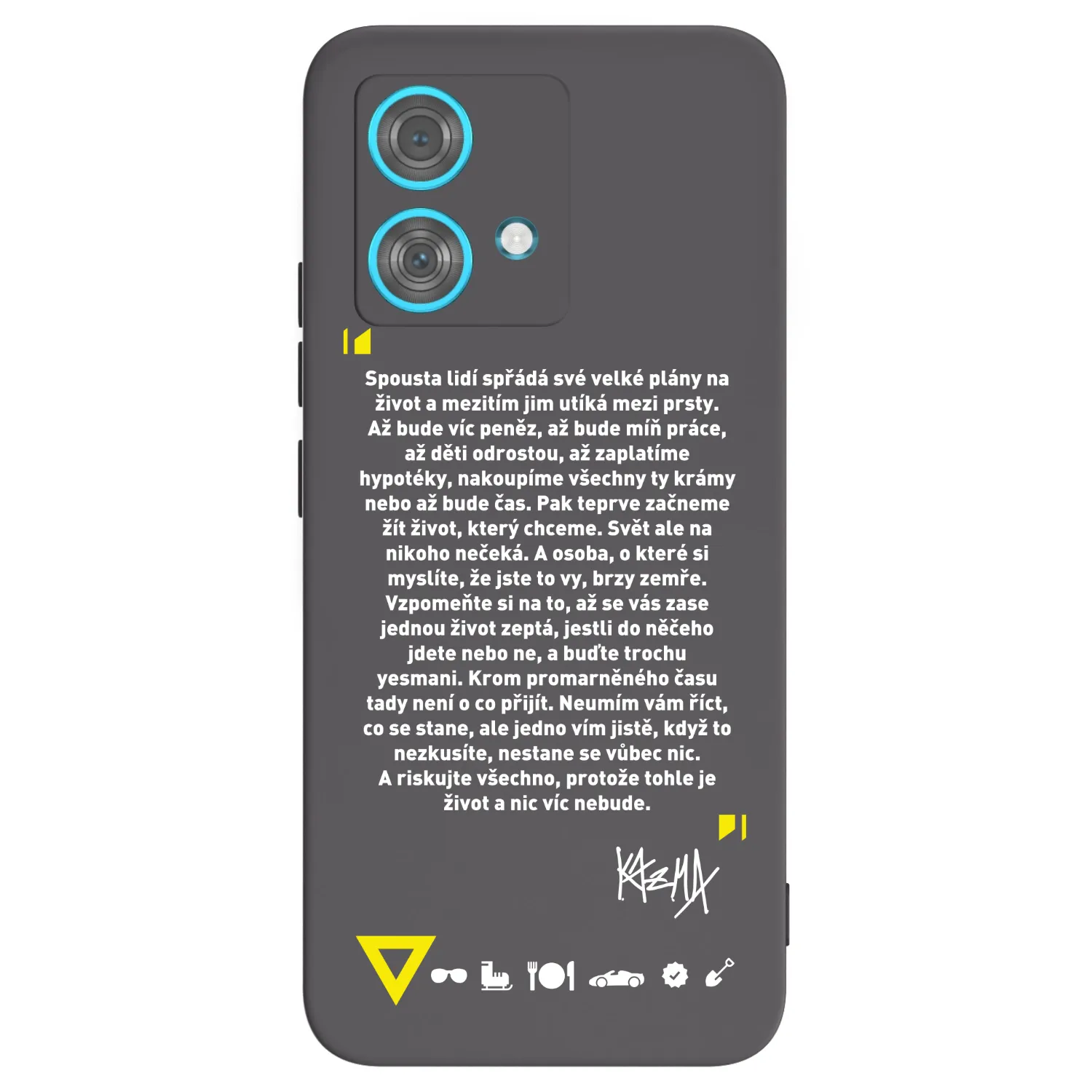 Picasee silikónový čierny obal pre Motorola Edge 40 Neo - Kazma - BUĎTE TROCHU YESMANI