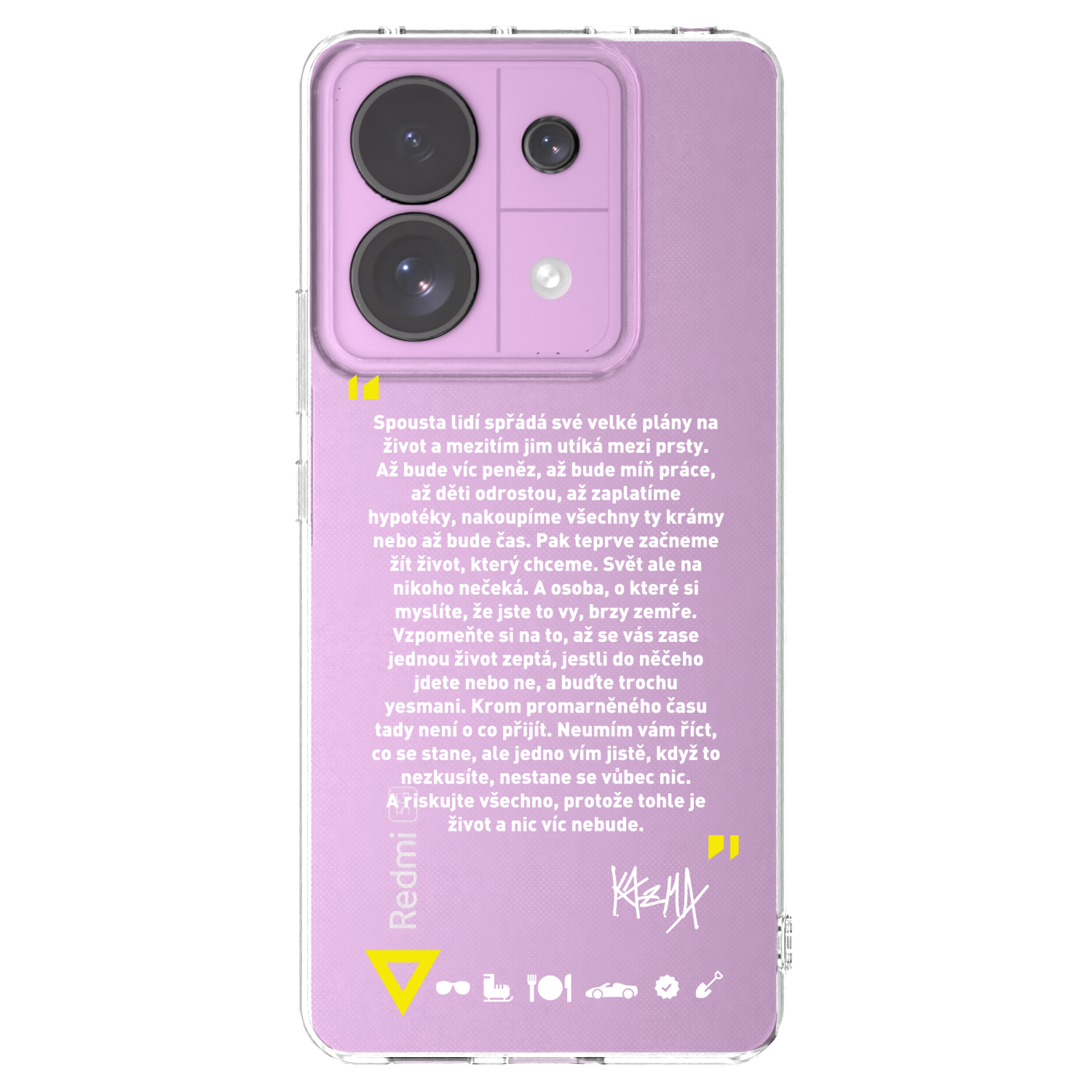 Picasee silikónový prehľadný obal pre Xiaomi Redmi Note 13 Pro 5G - Kazma - BUĎTE TROCHU YESMANI