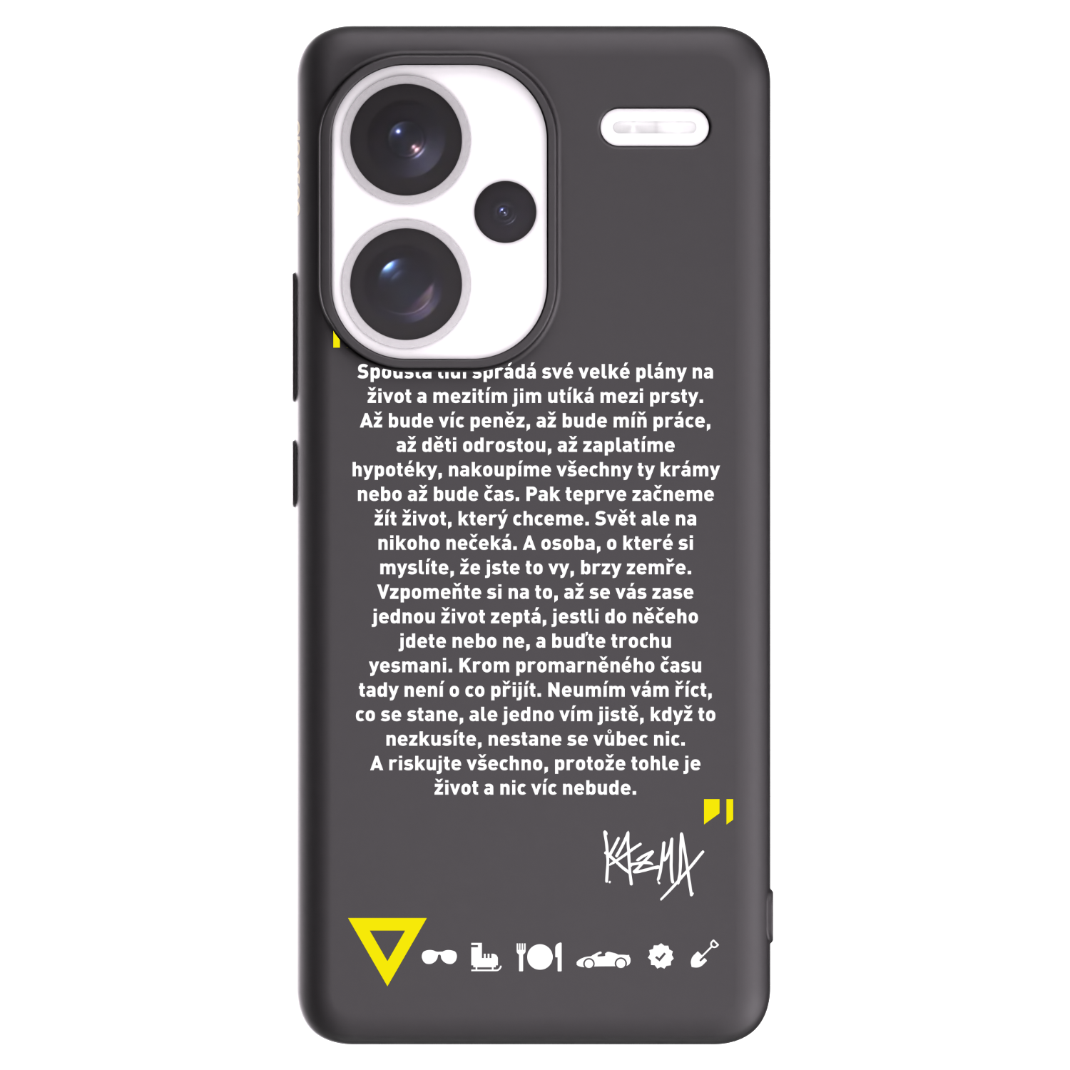 Picasee silikónový čierny obal pre Xiaomi Redmi Note 13 Pro+ 5G - Kazma - BUĎTE TROCHU YESMANI